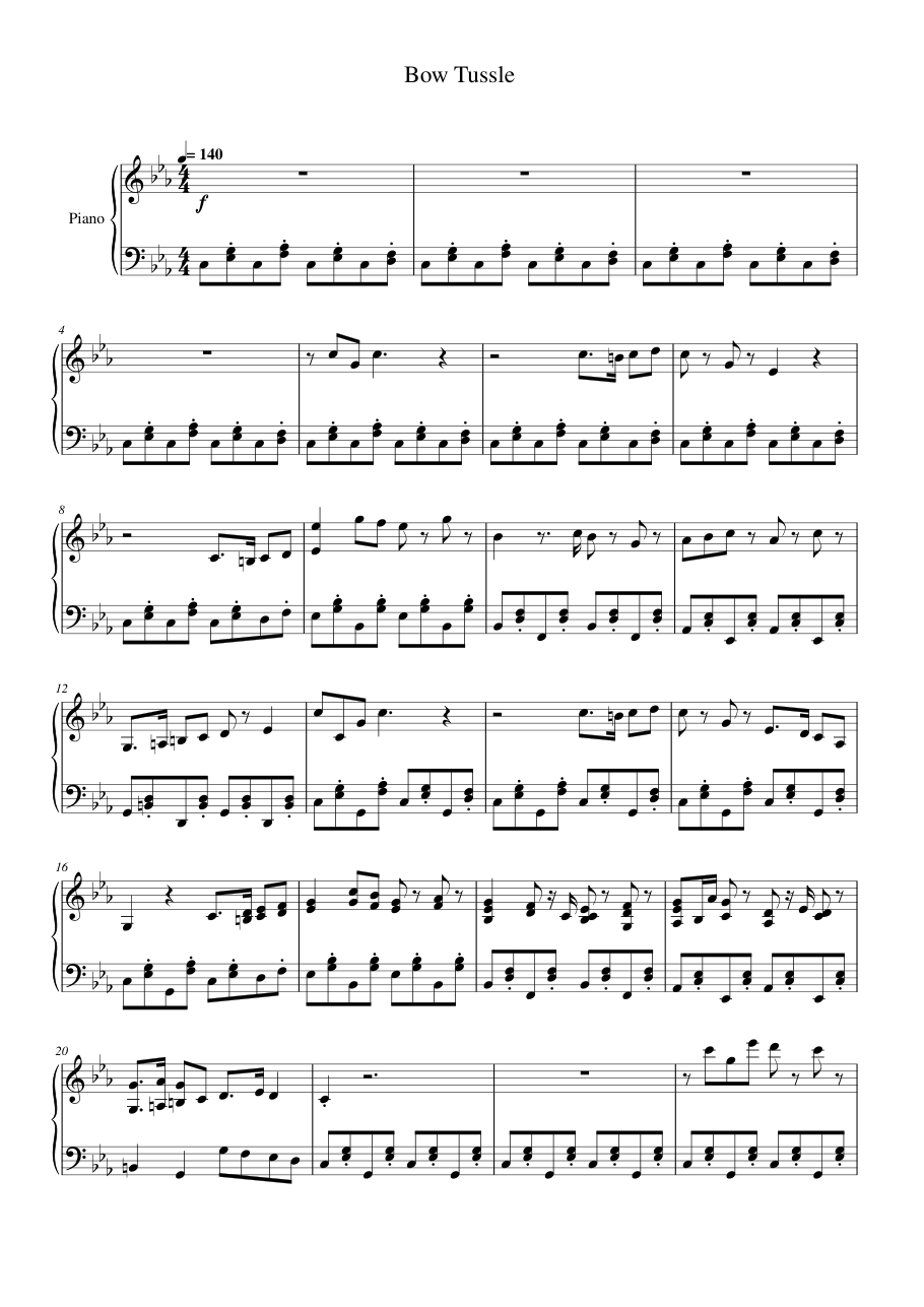Bow Tussle Lyrics & Chords Folio