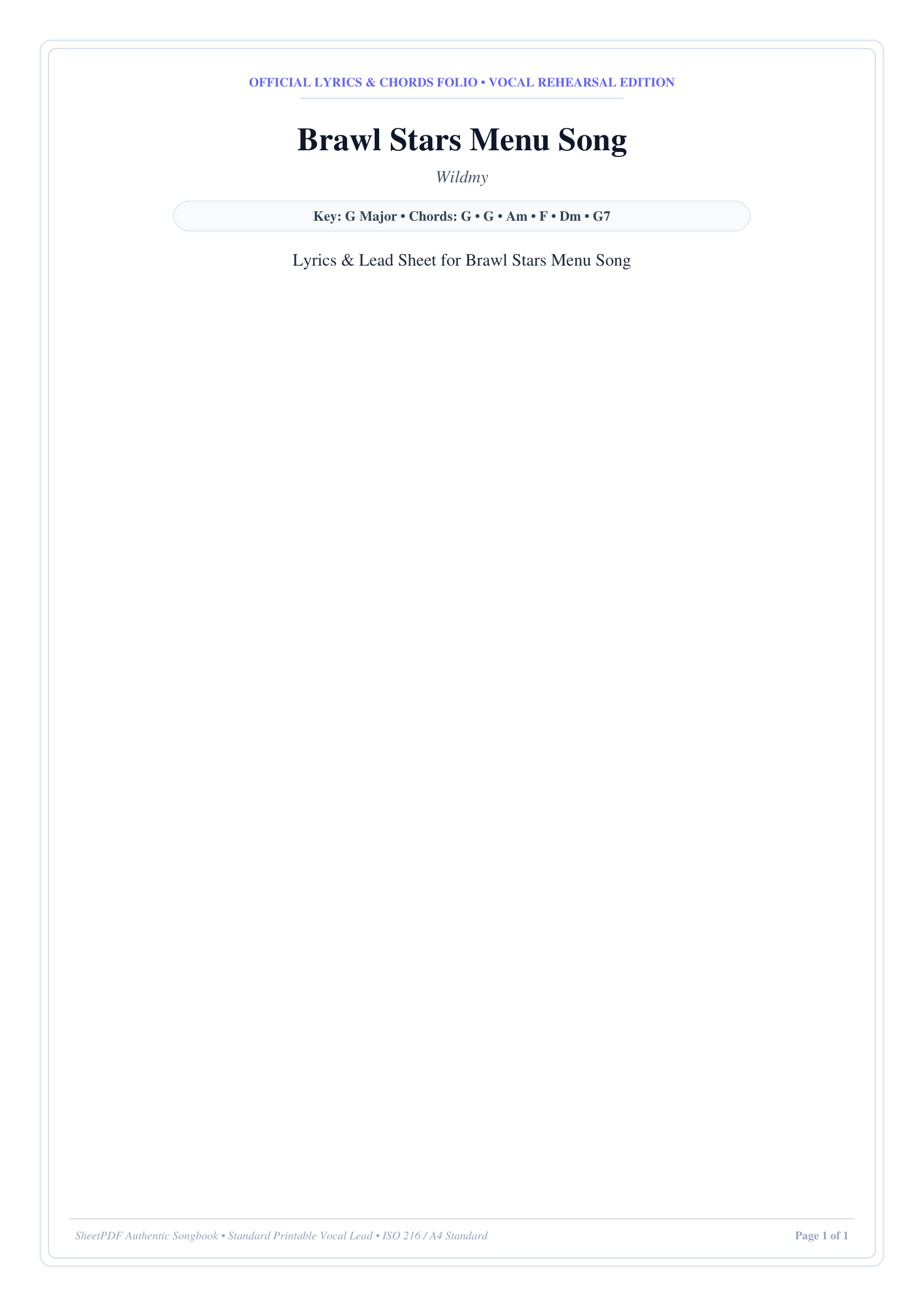 Brawl Stars Menu Song Piano Sheet Music Page 1 Free PDF