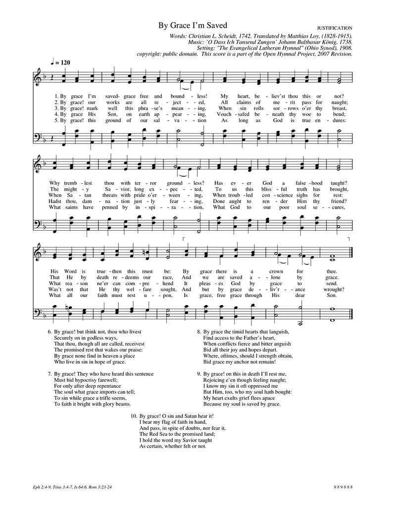 By Grace Im Saved Piano Sheet Music Page 1 Free PDF