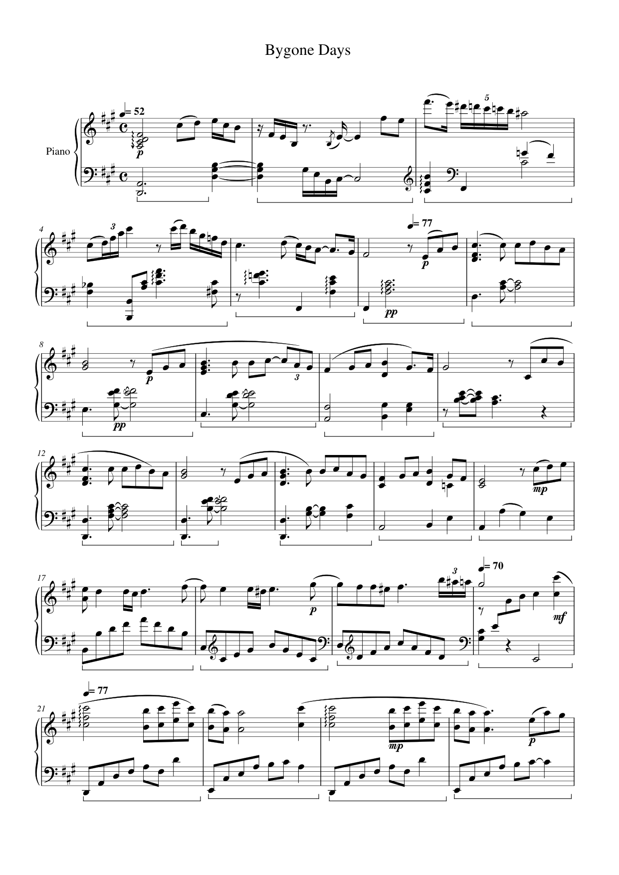 Bygone Days Lyrics & Chords Folio