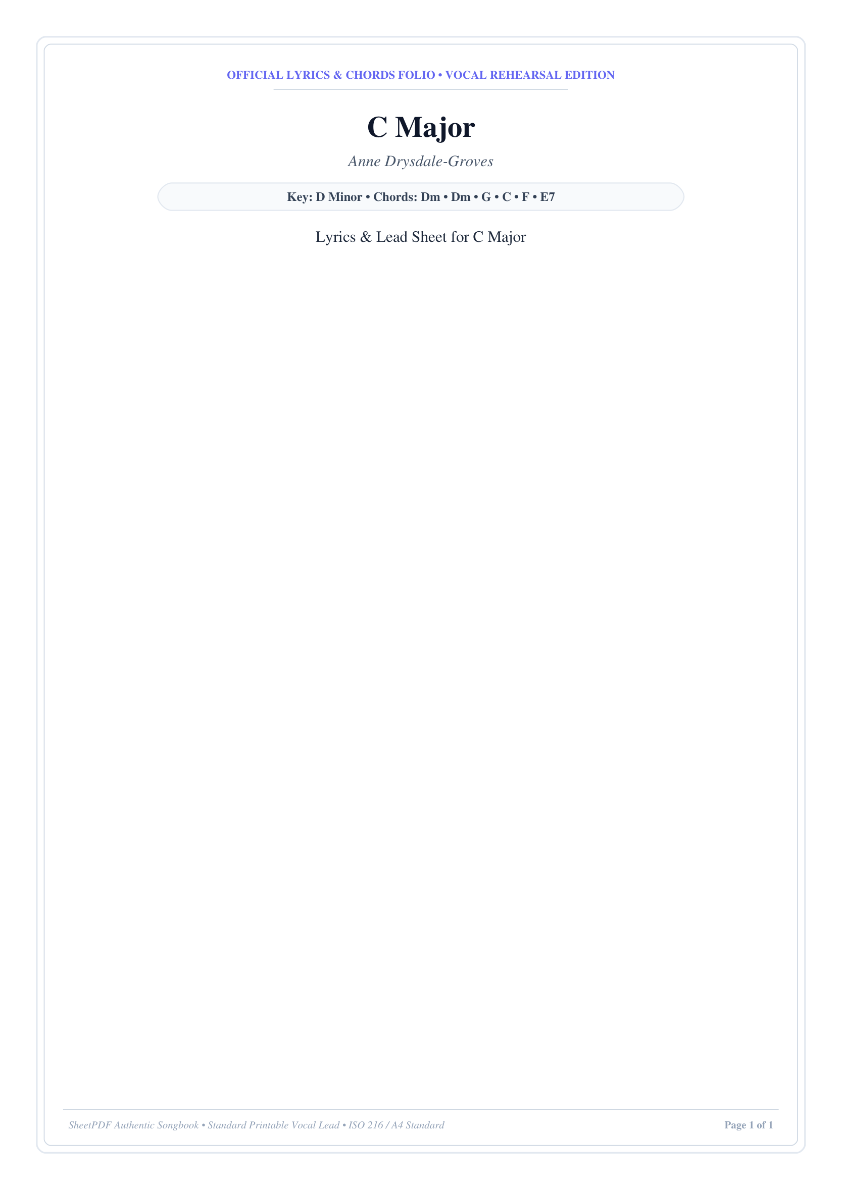 C Major Piano Sheet Music Page 1 Free PDF