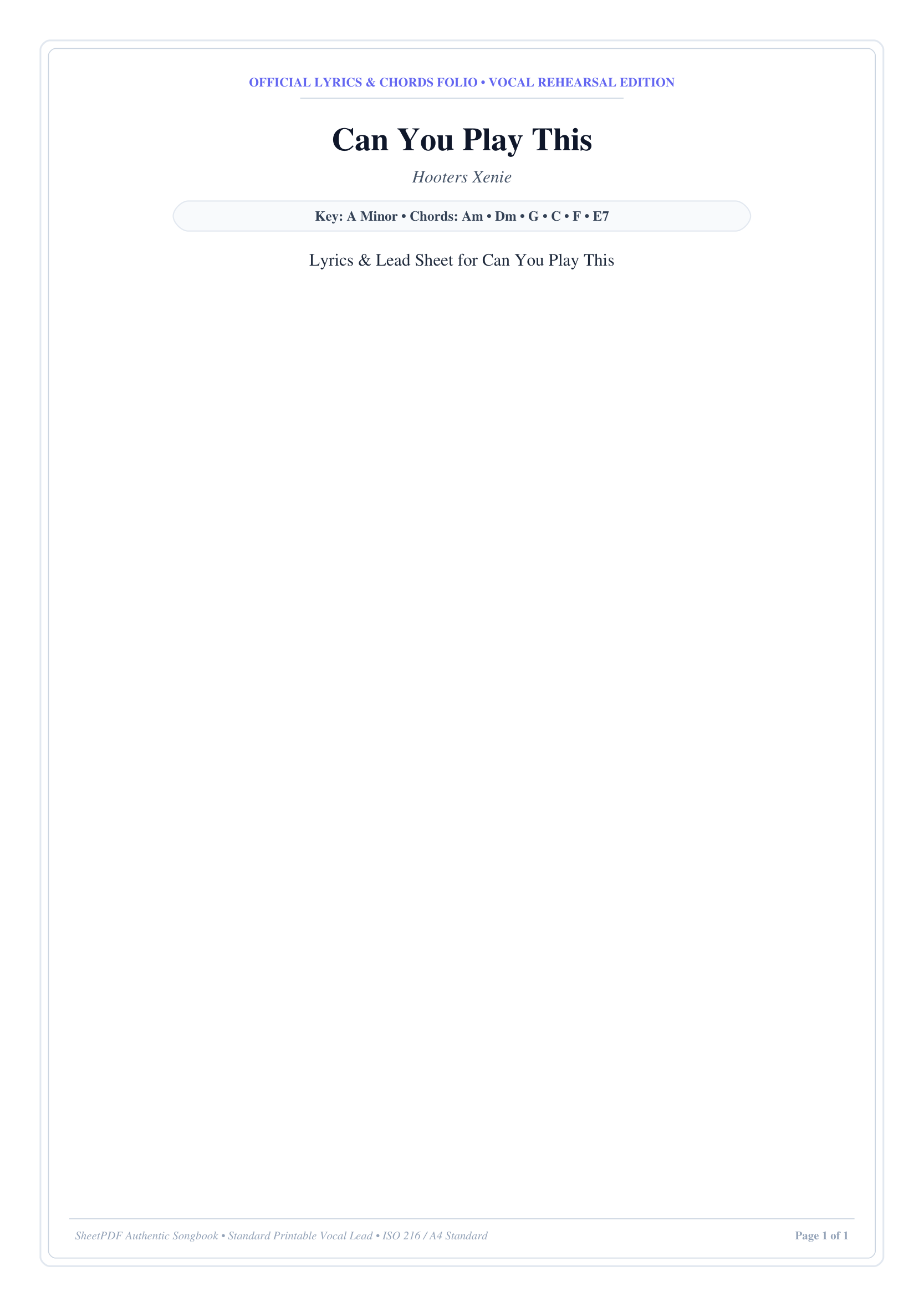 Can You Play This Piano Sheet Music Page 1 Free PDF