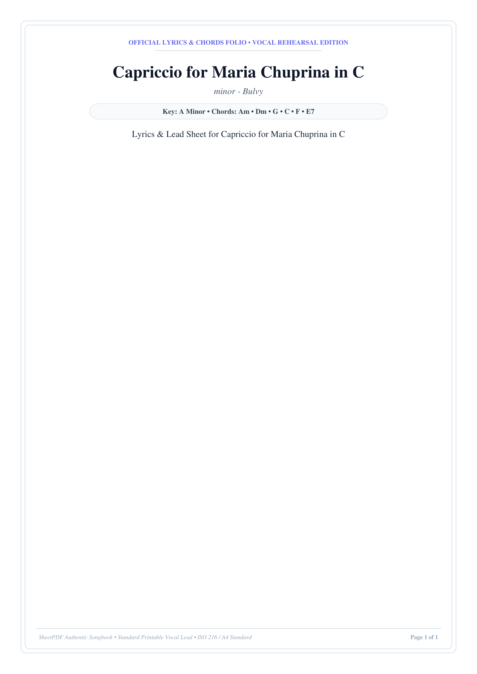 Capriccio for Maria Chuprina in C Piano Sheet Music Page 1 Free PDF