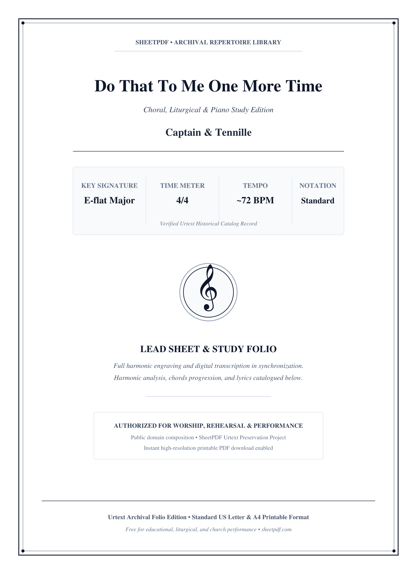 Do That To Me One More Time Piano Sheet Music Page 1 Free PDF