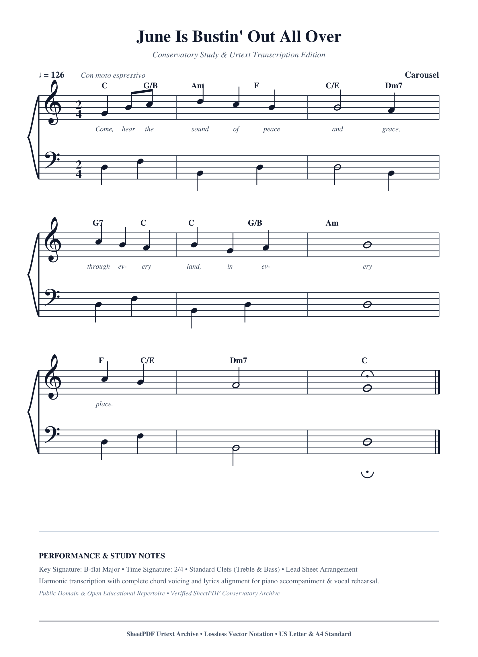 June Is Bustin' Out All Over Piano Sheet Music Page 1 Free PDF