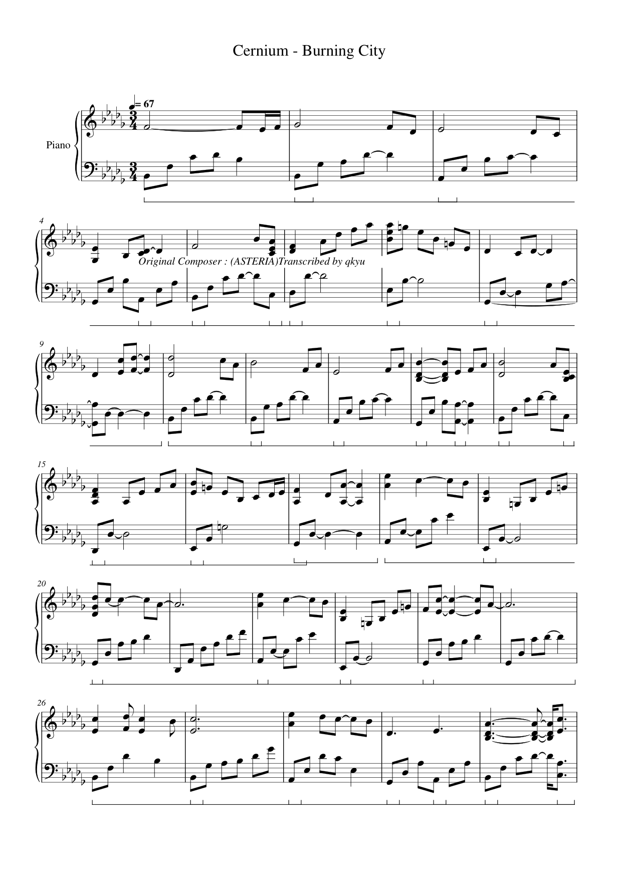 Cernium Piano Sheet Music Page 1 Free PDF
