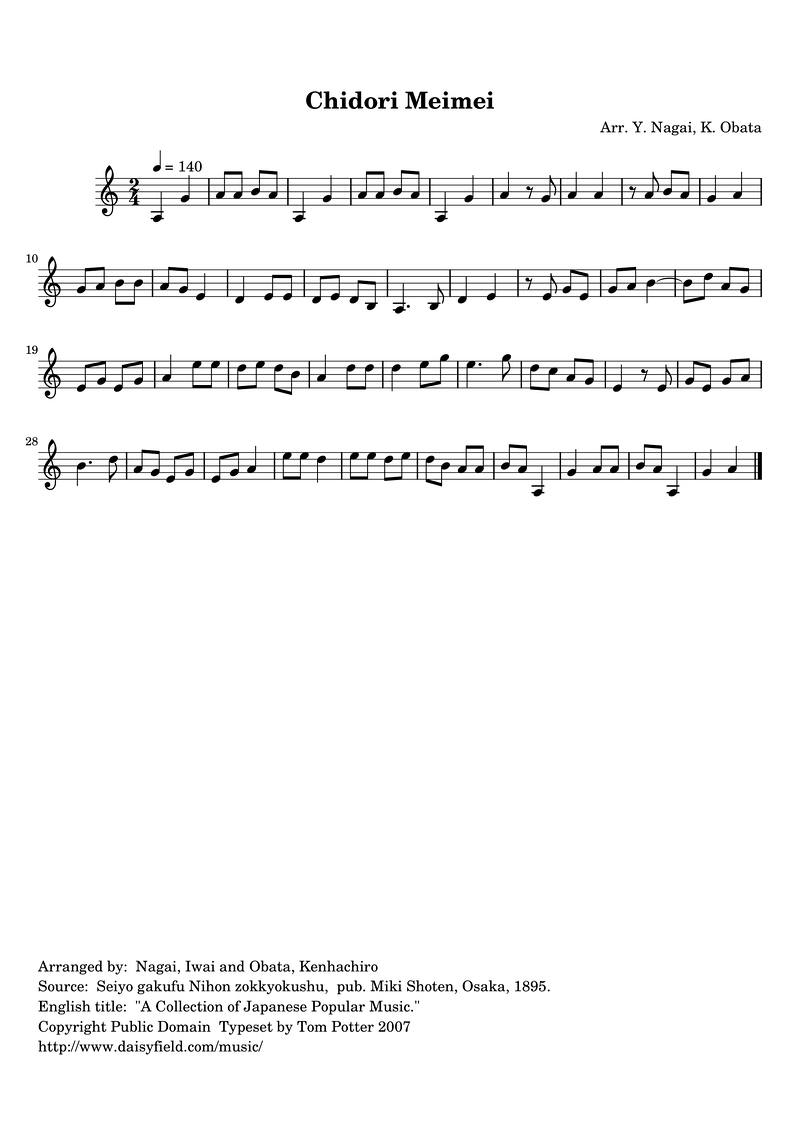 Chidori Meimei Piano Sheet Music Page 1 Free PDF