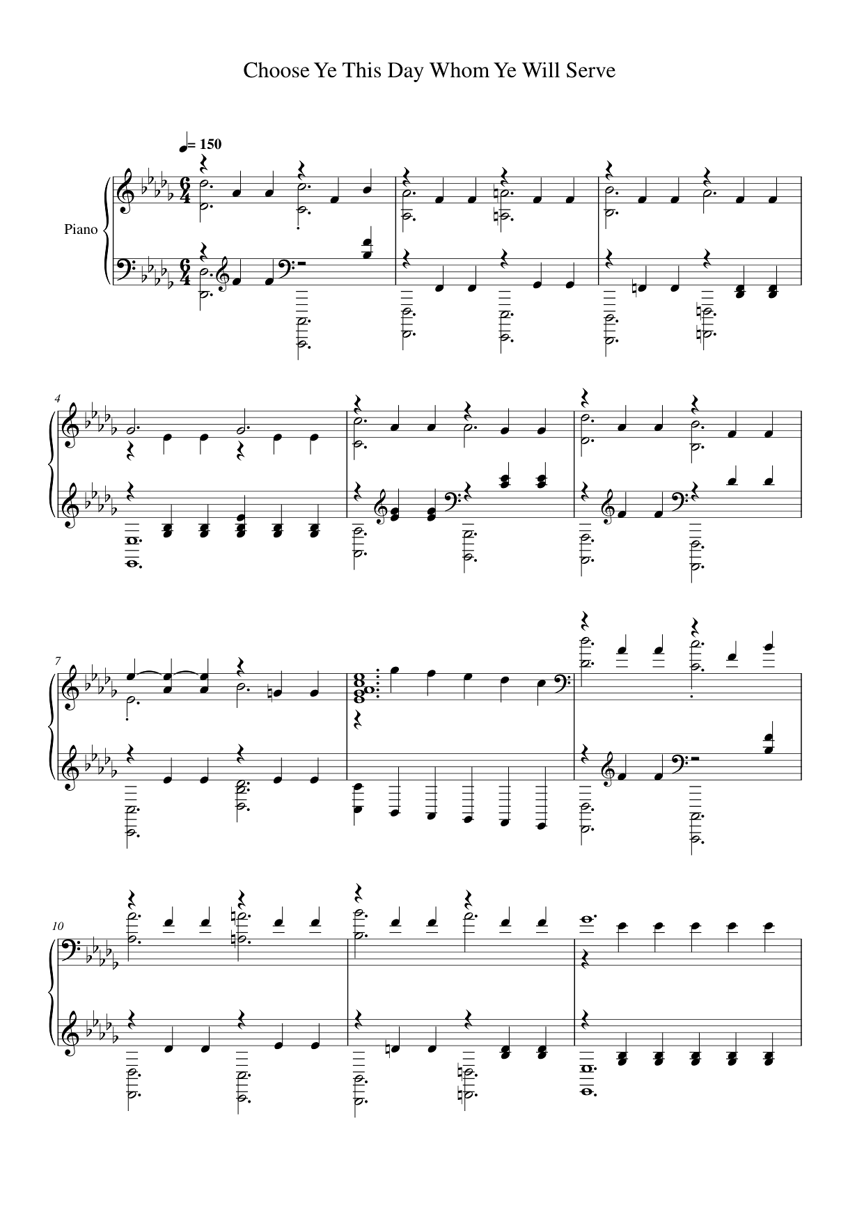 Choose Ye This Day Whom Ye Will Serve Piano Sheet Music Page 1 Free PDF