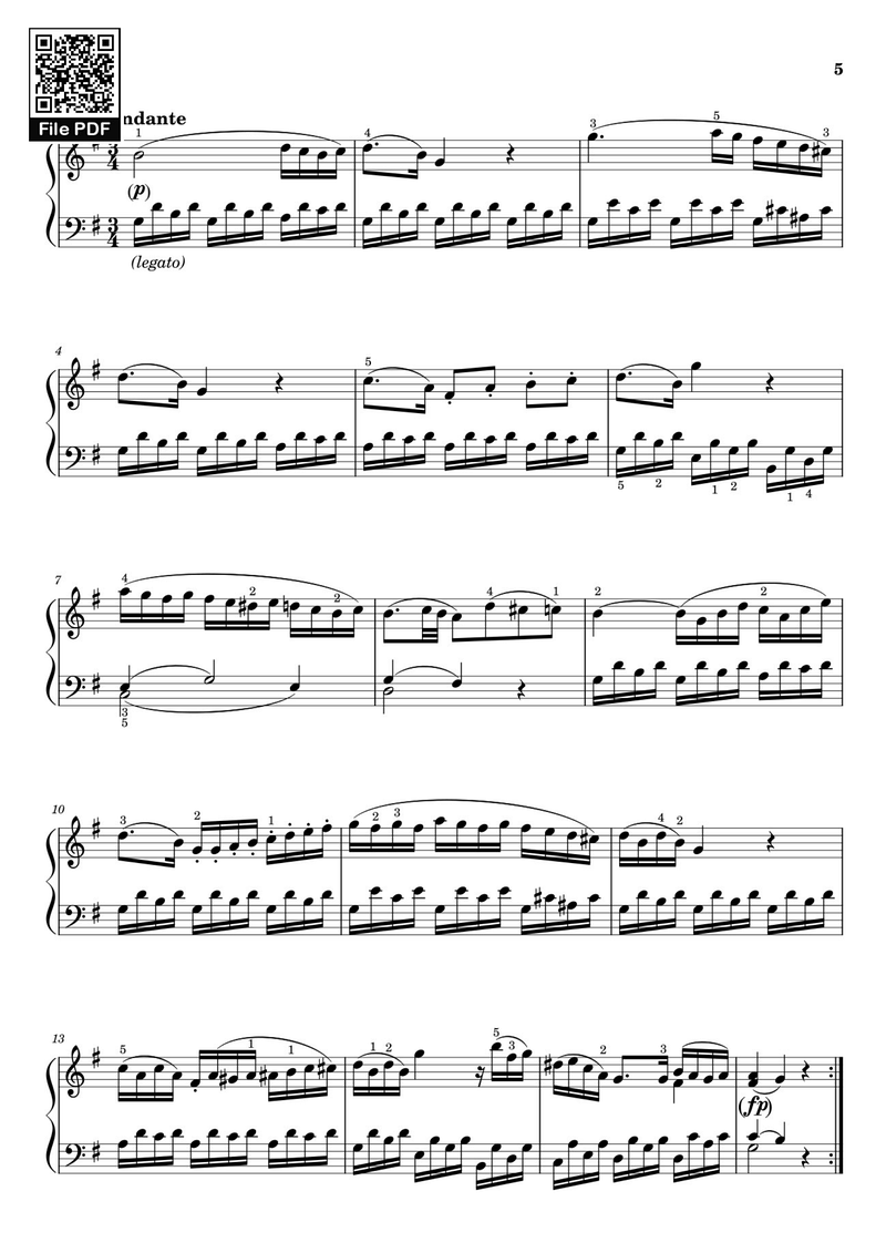 Piano Sonata No. 2 in B Piano Sheet Music Page 1 Free PDF