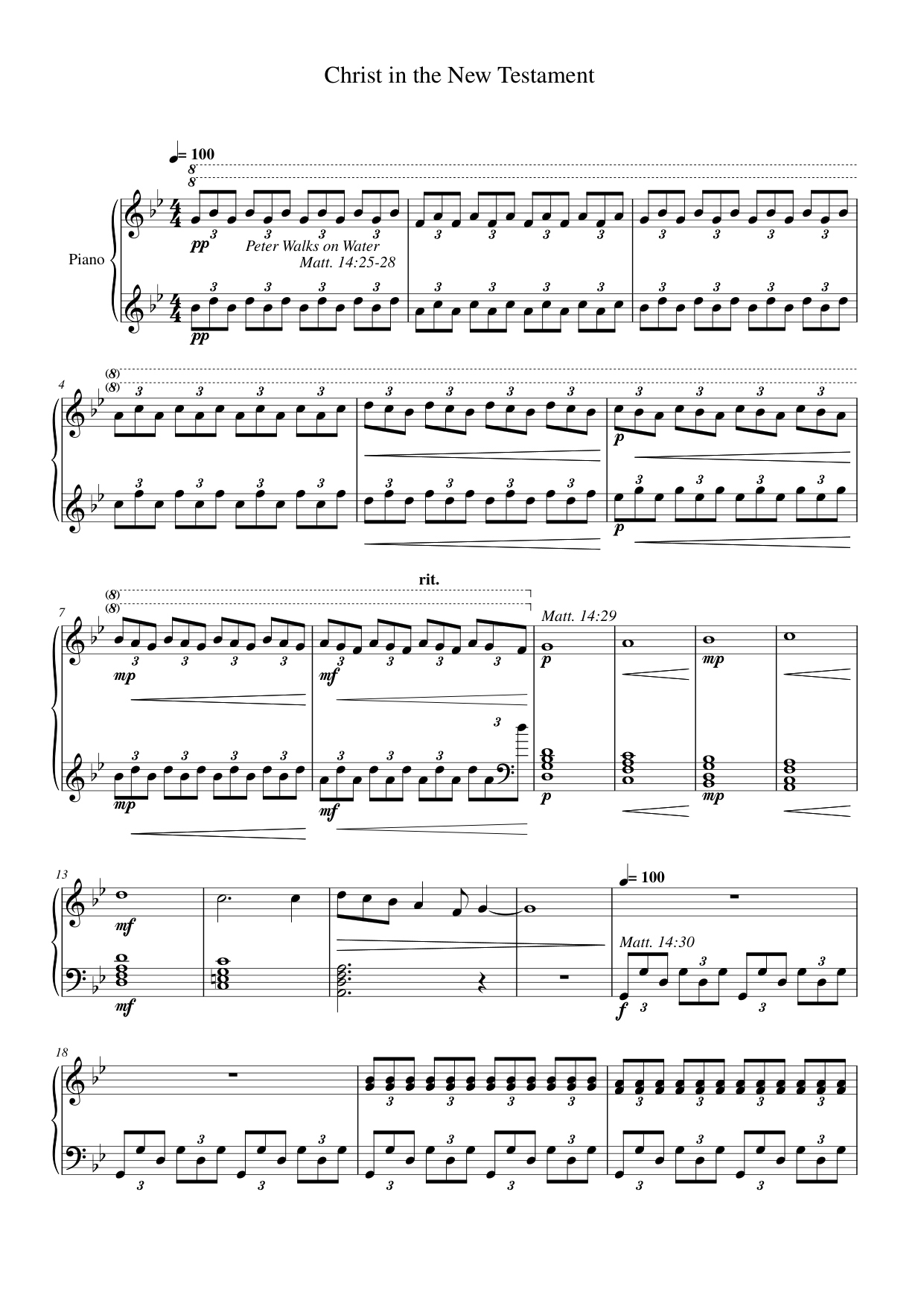 Christ in the New Testament Piano Sheet Music Page 1 Free PDF