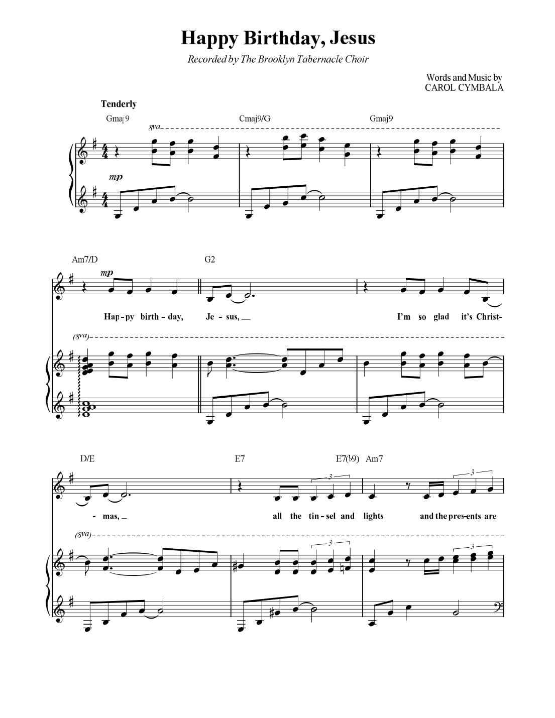 Happy Birthday Jesus Piano Sheet Music Page 1 Free PDF