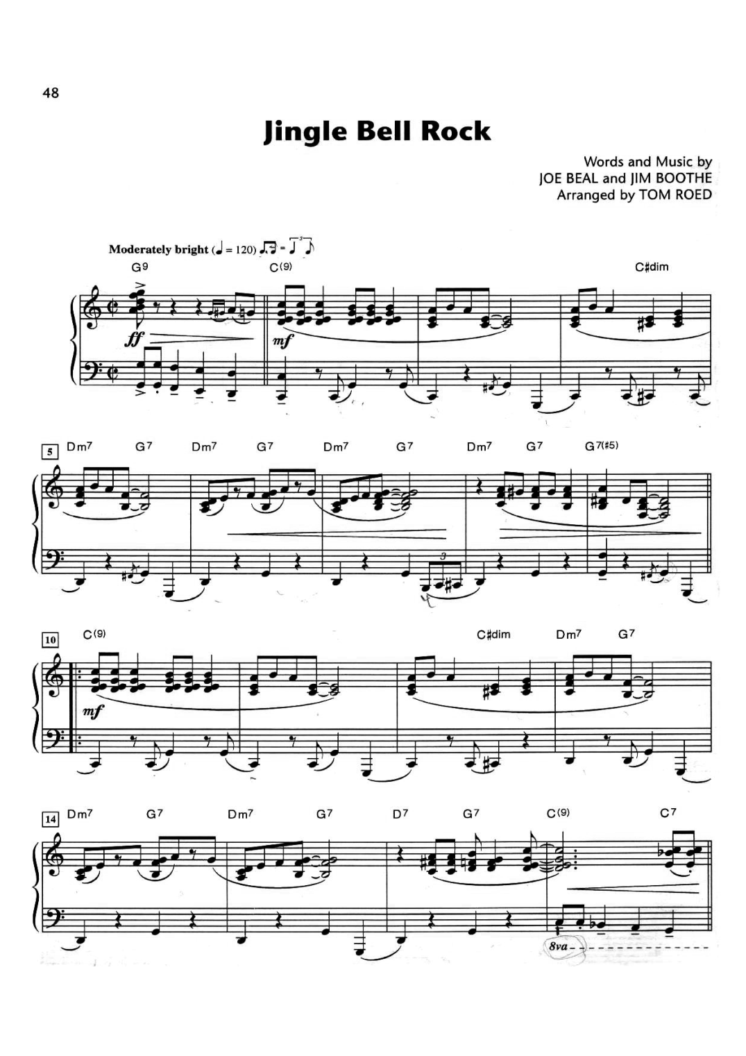 Jingle Bell Rock Piano Sheet Music Page 1 Free PDF
