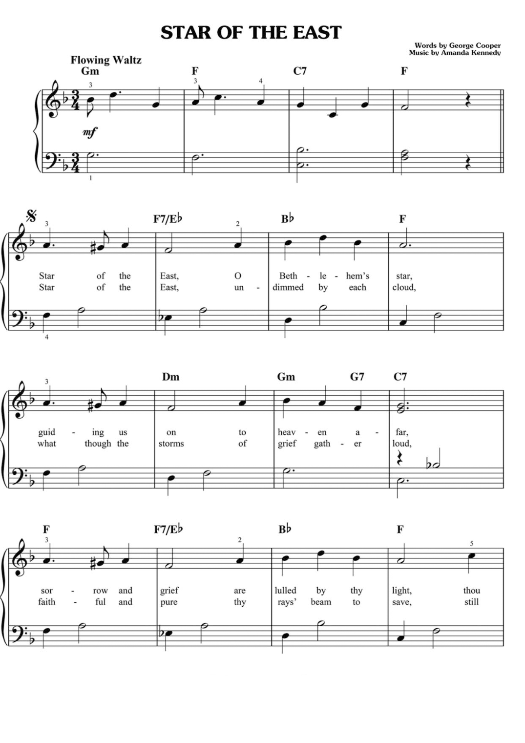 Star Of The East Piano Sheet Music Page 1 Free PDF