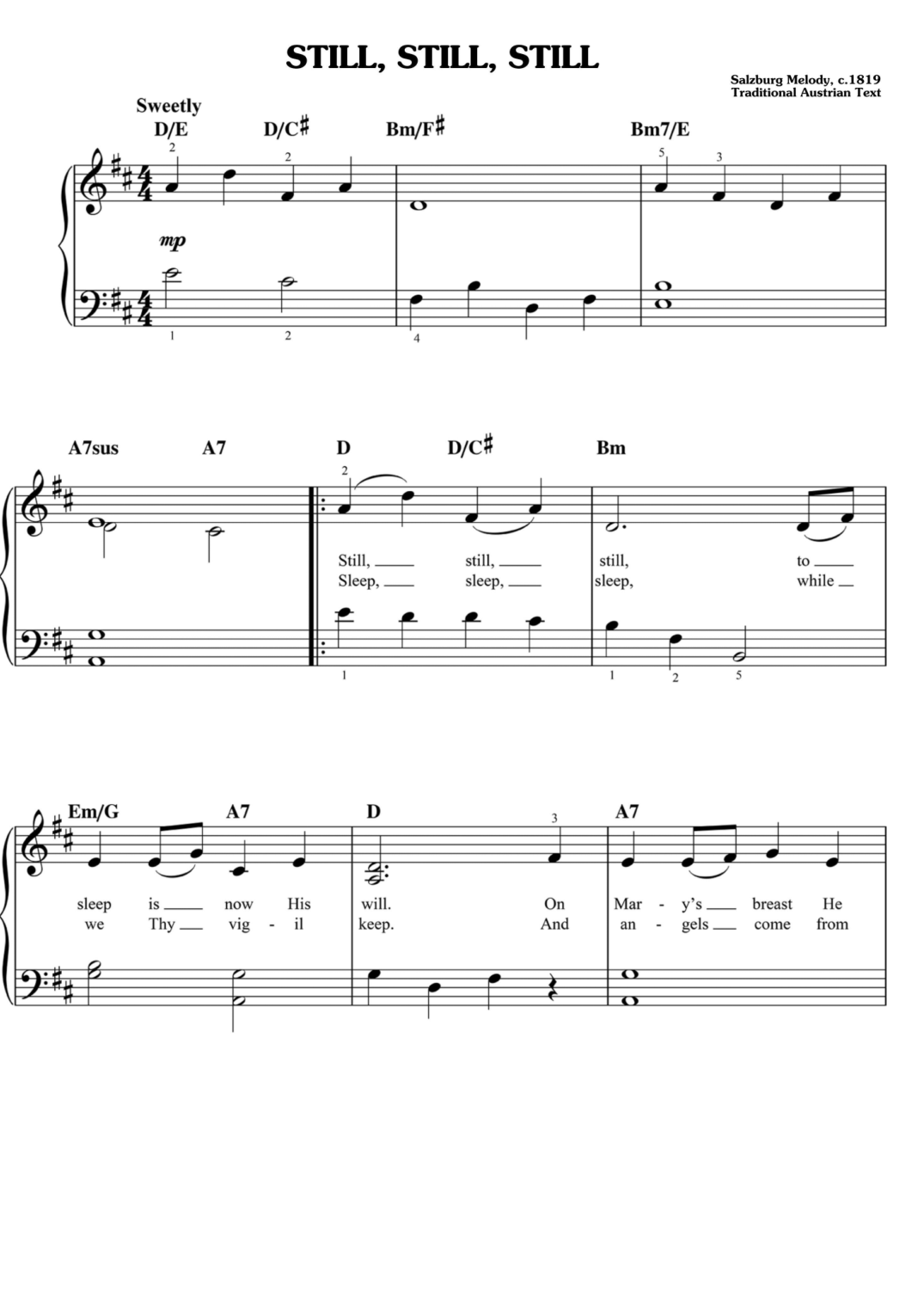 Still Still Still Piano Sheet Music Page 1 Free PDF