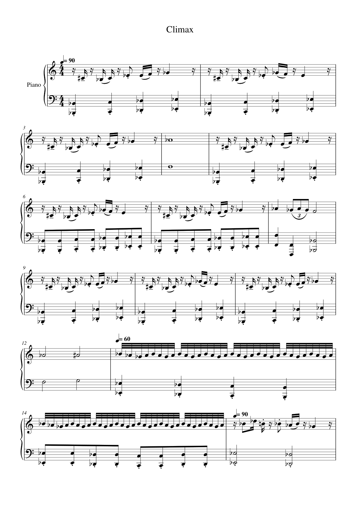 Climax Piano Sheet Music Score Page 1