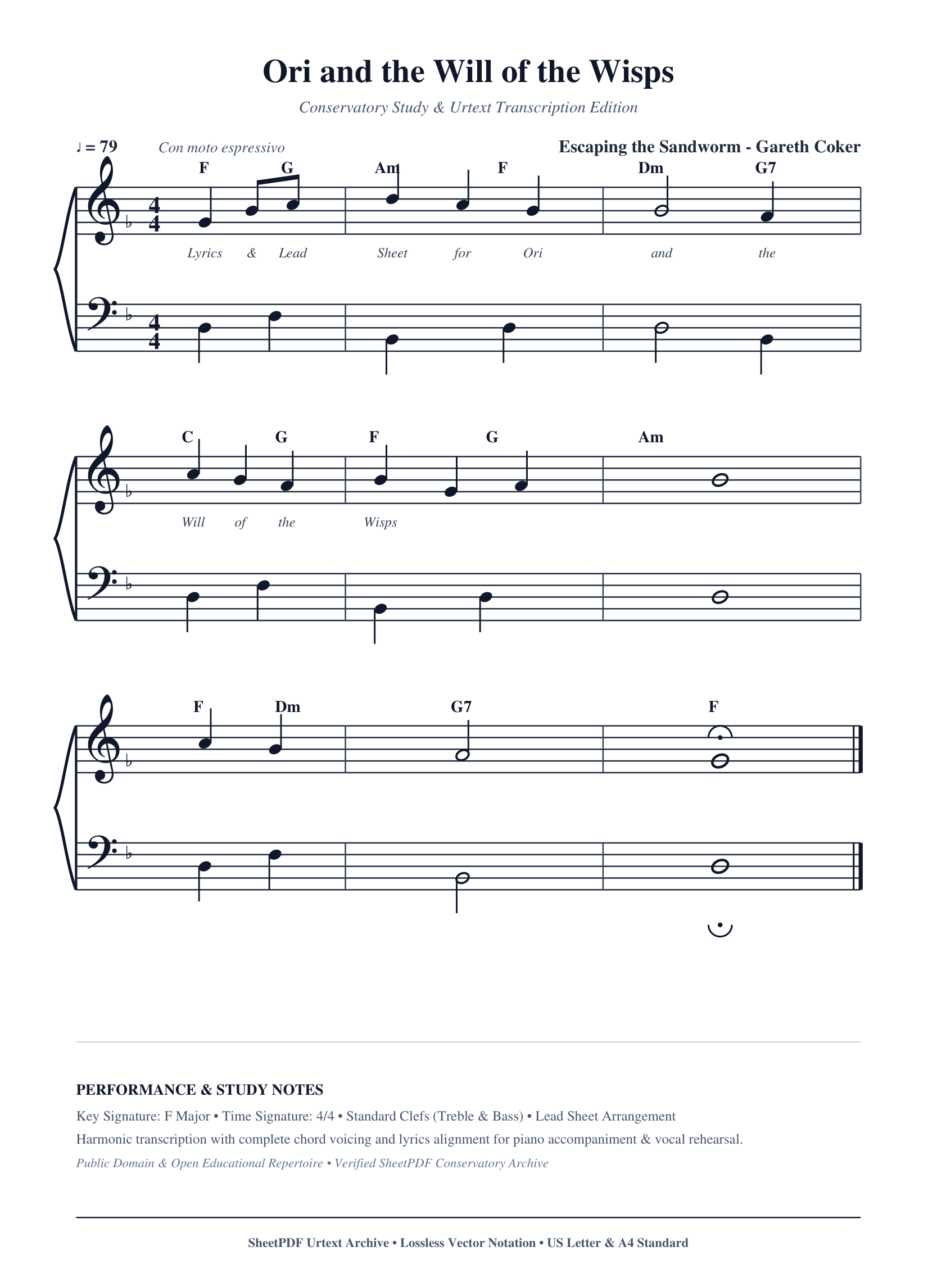 Ori and the Will of the Wisps Piano Sheet Music Page 1 Free PDF