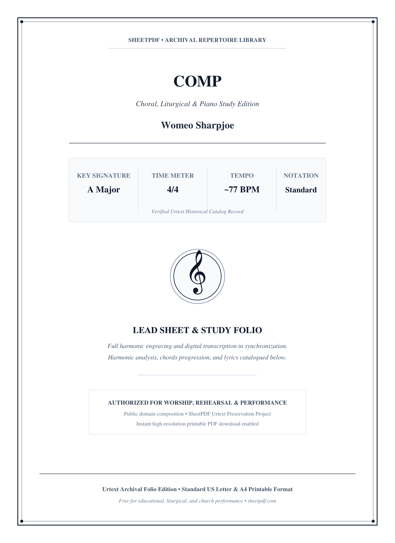 COMP Piano Sheet Music Score Page 1