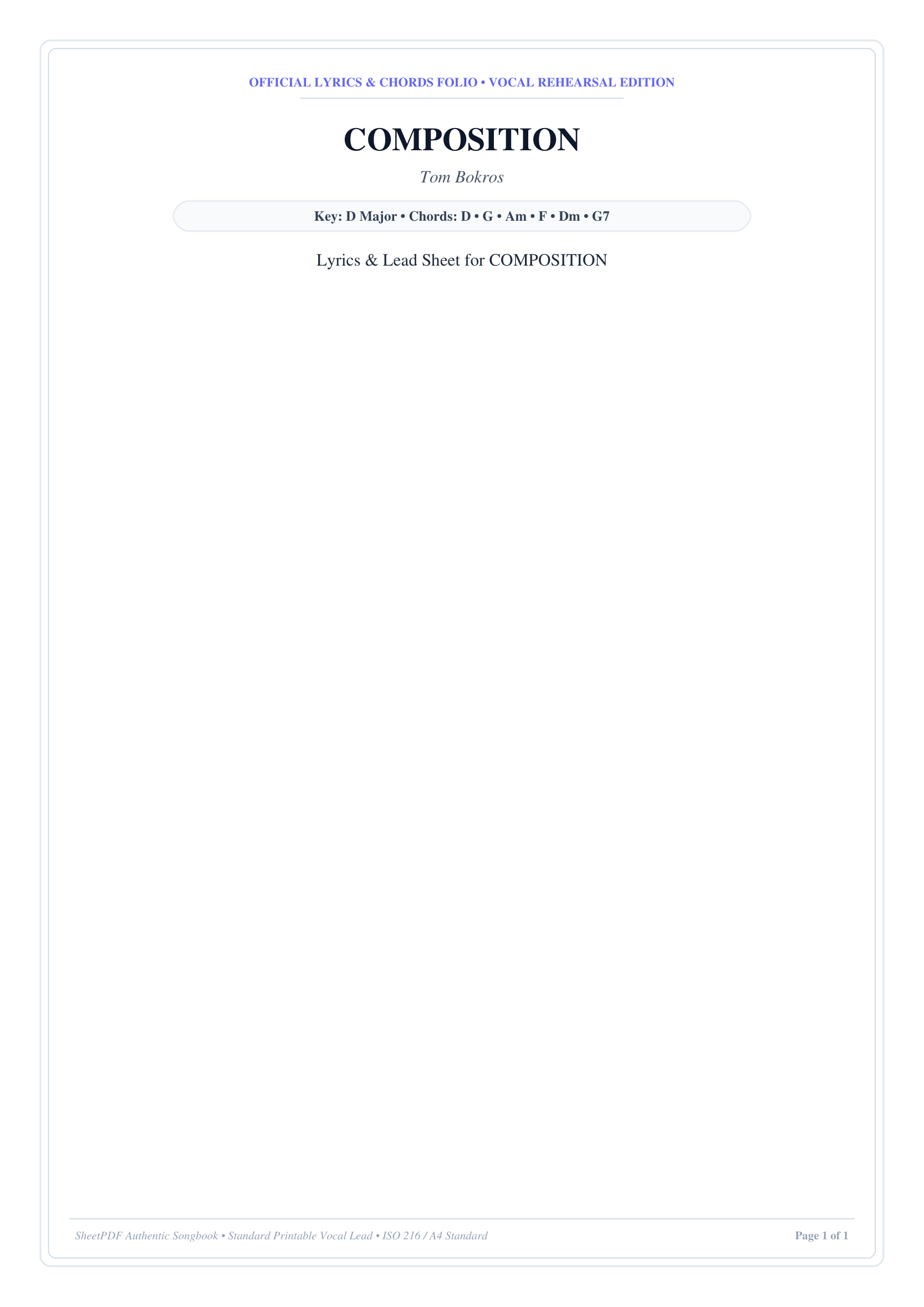 COMPOSITION Lyrics & Chords Folio
