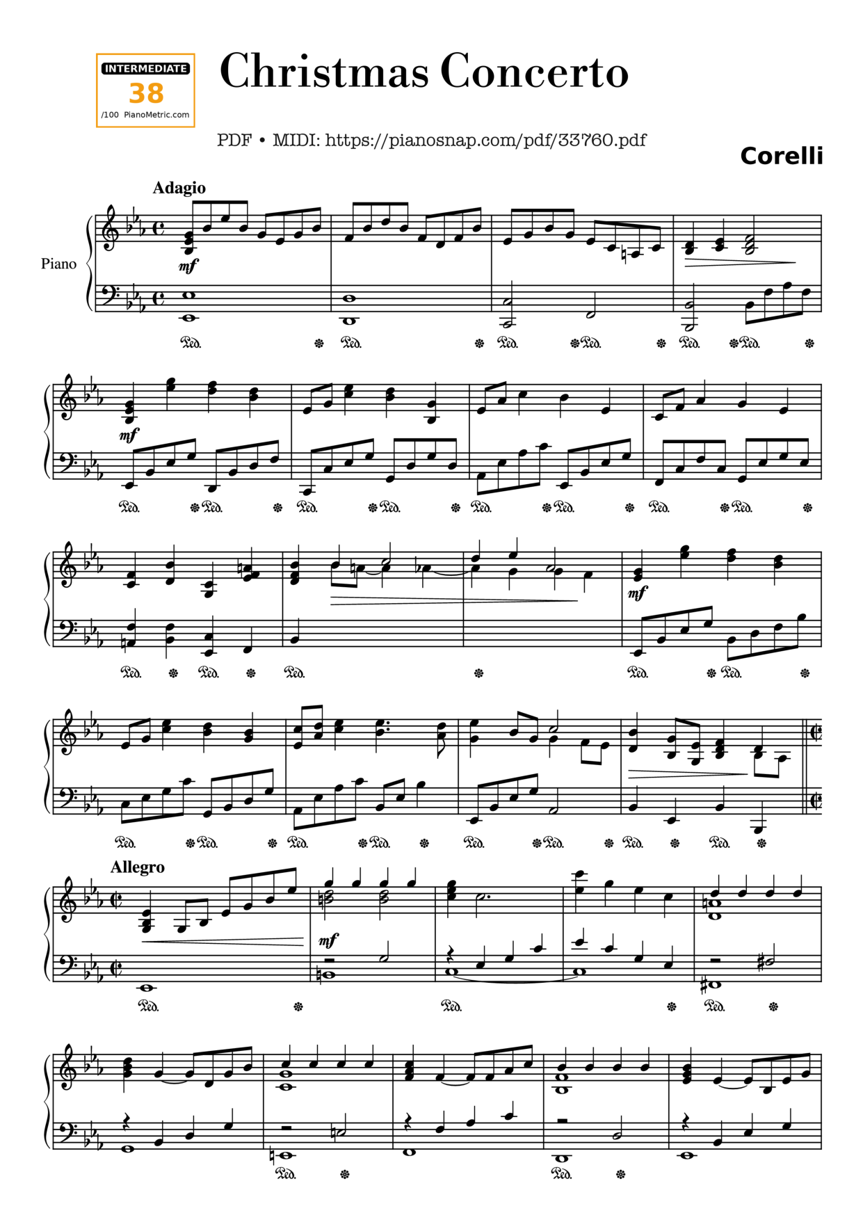 Christmas Concerto (Richard Clayderman) Piano Piano Sheet Music Page 1 Free PDF