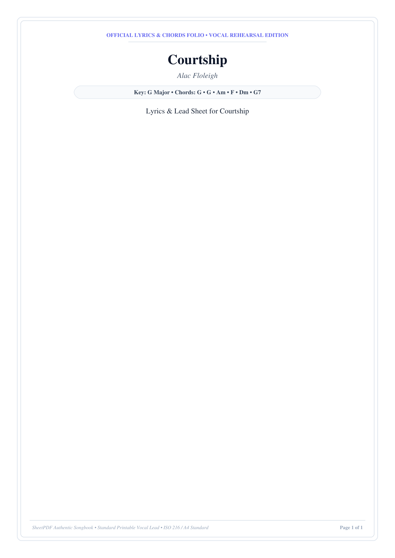 Courtship Piano Sheet Music Page 1 Free PDF
