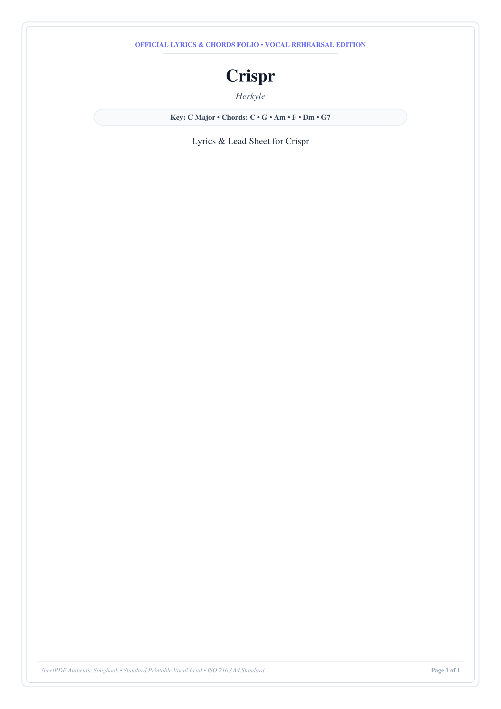 Crispr Lyrics & Chords Folio