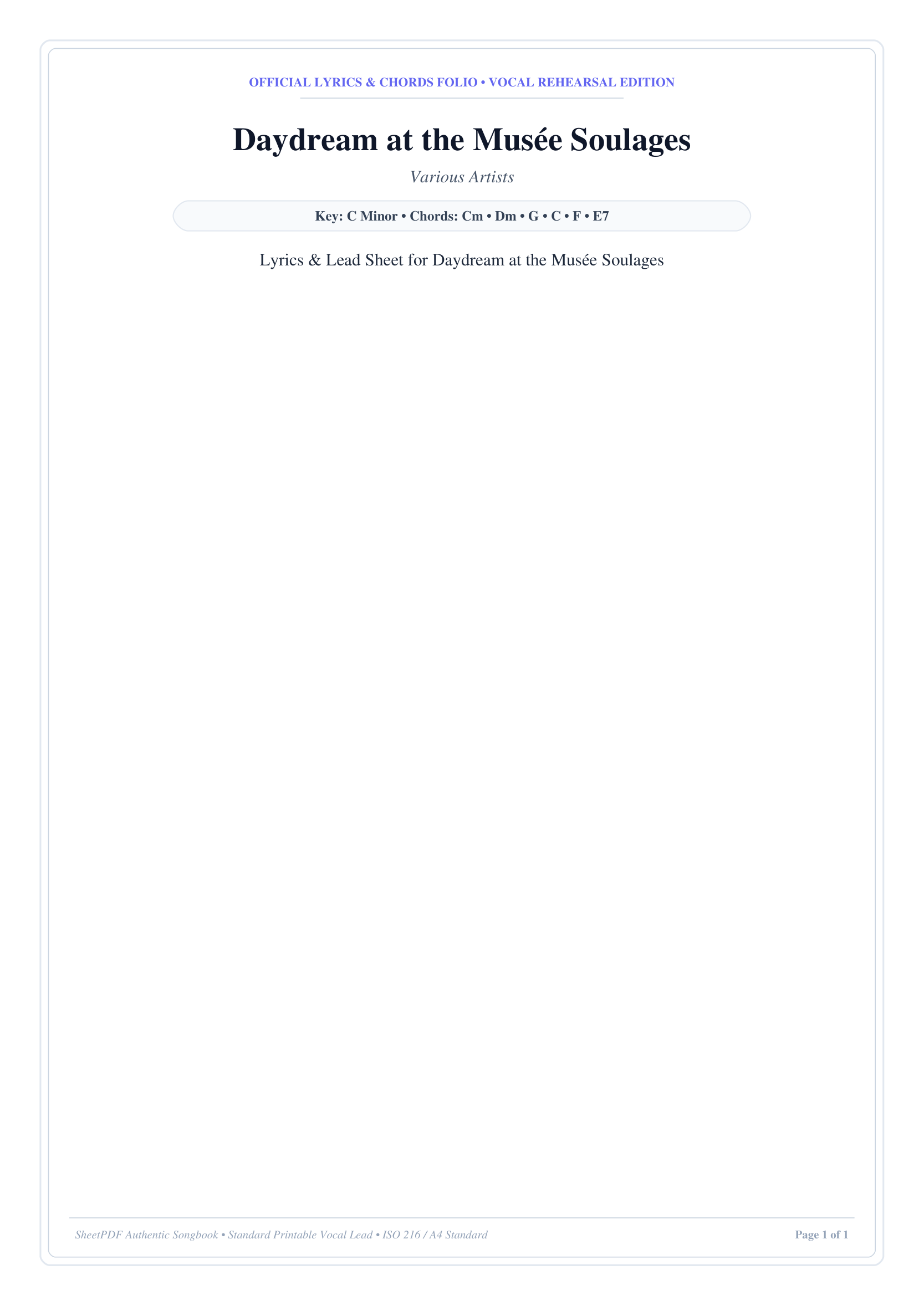 Daydream at the Musée Soulages Piano Sheet Music Page 1 Free PDF