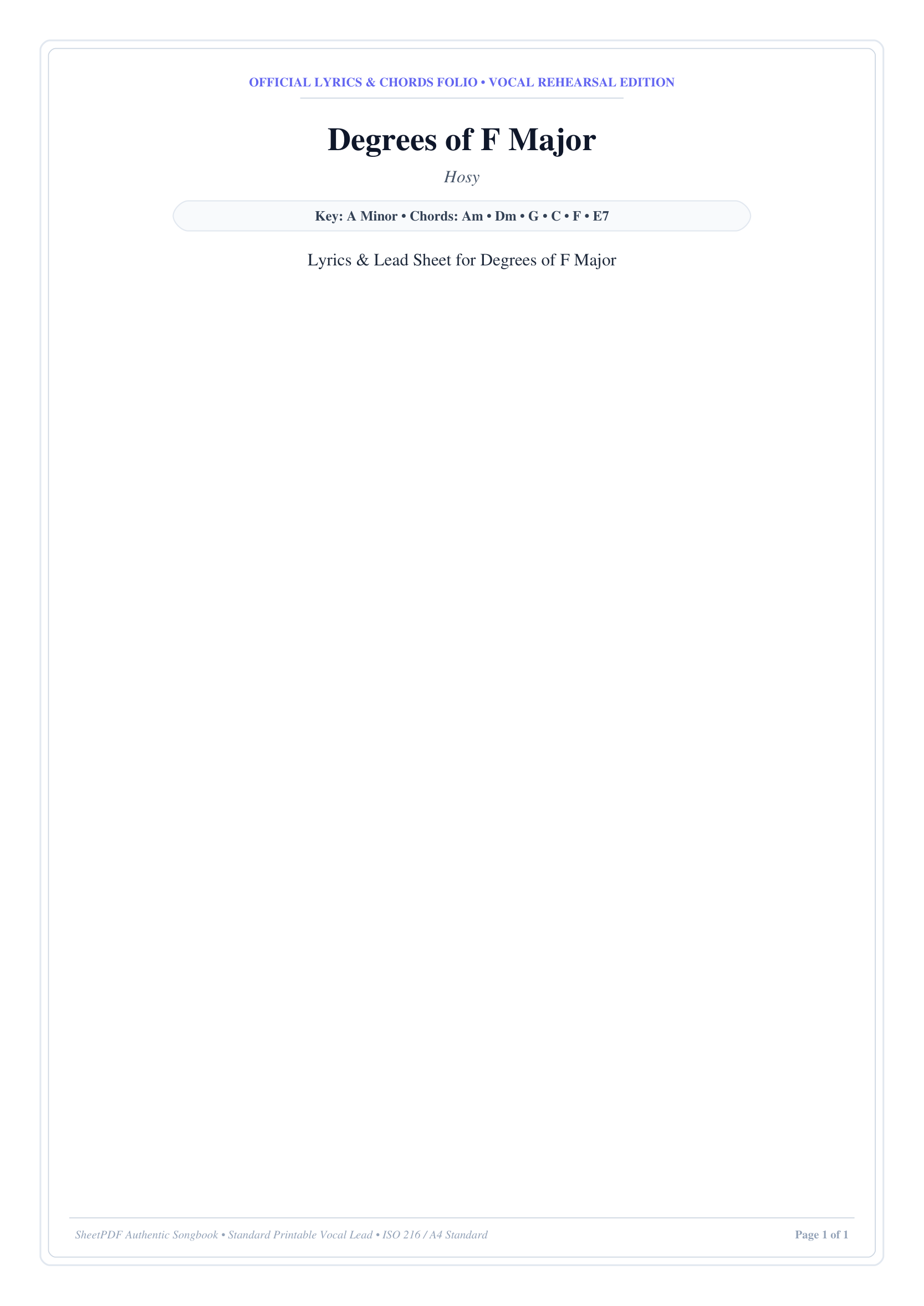 Degrees of F Major Piano Sheet Music Page 1 Free PDF