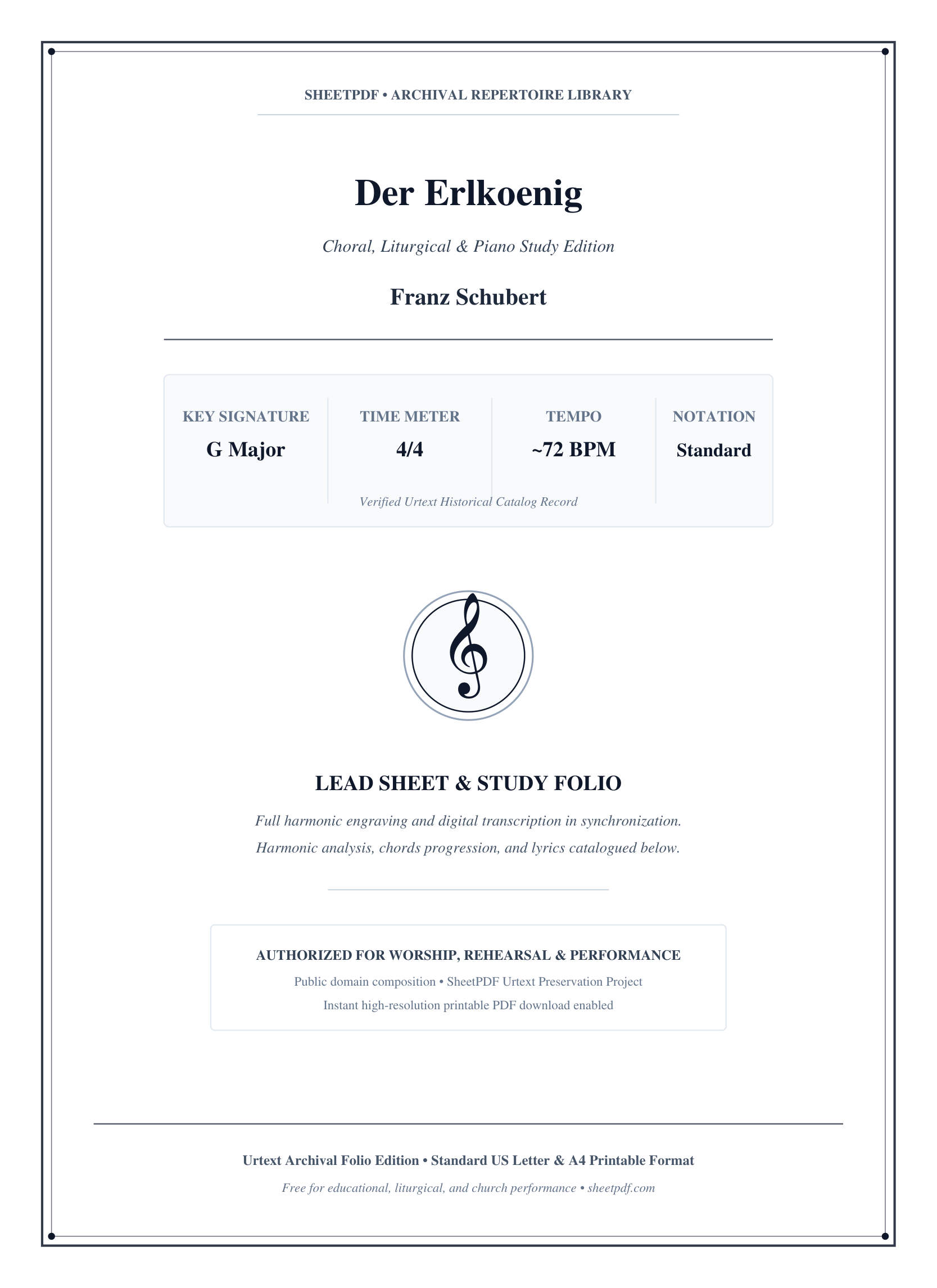 Der Erlkoenig Piano Sheet Music Page 1 Free PDF
