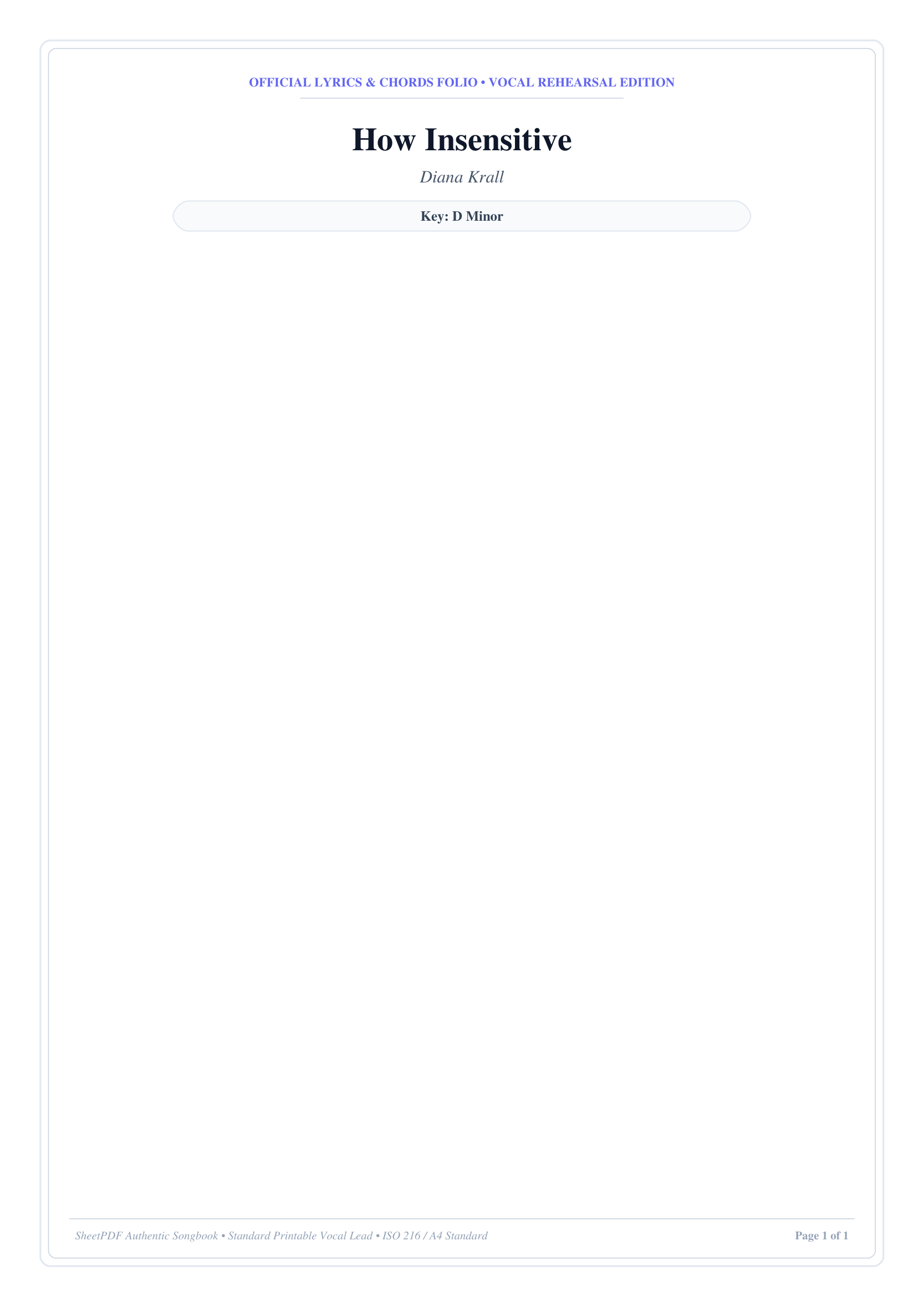 How Insensitive Piano Sheet Music Page 1 Free PDF
