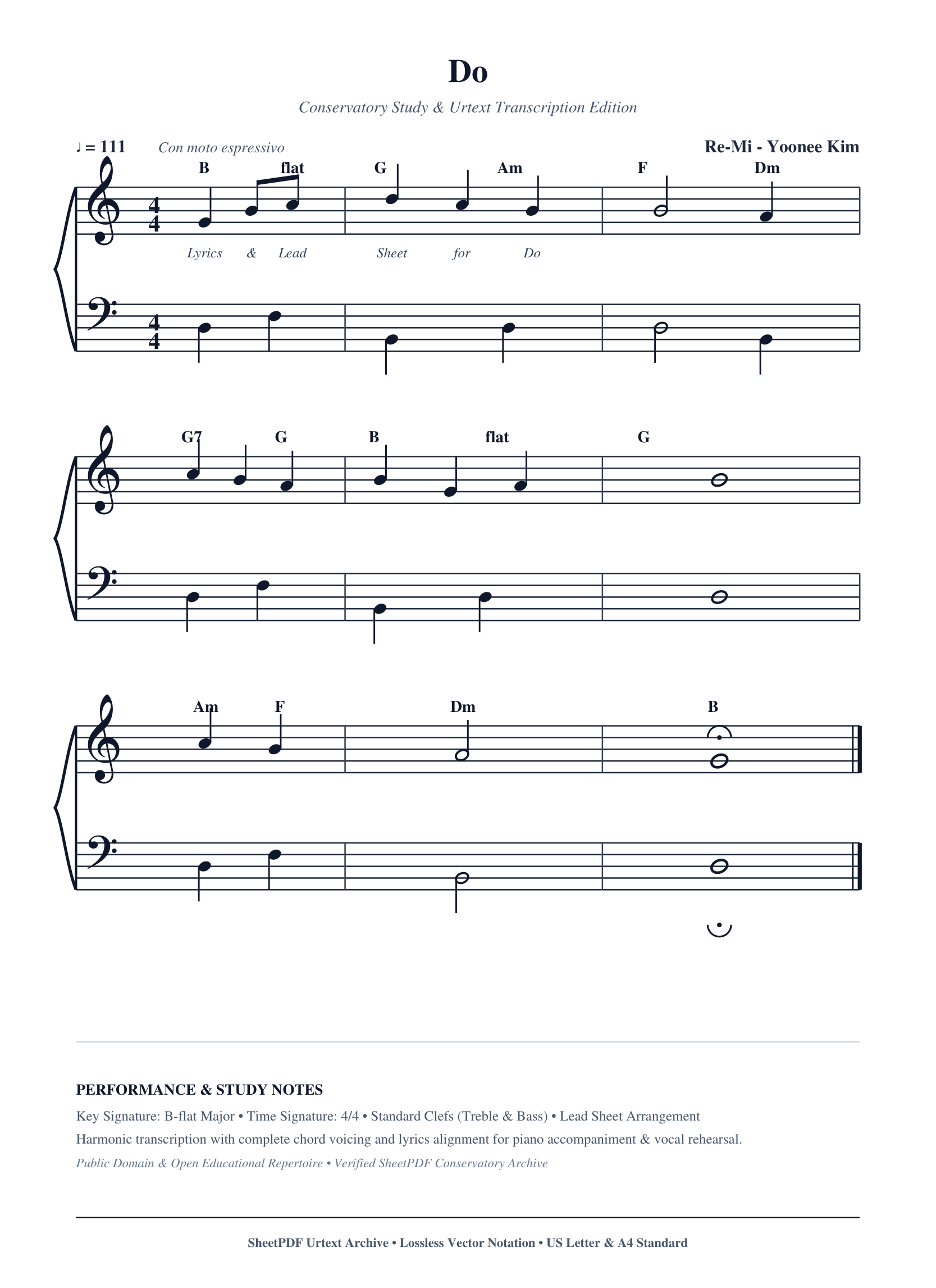 Do Piano Sheet Music Score Page 1