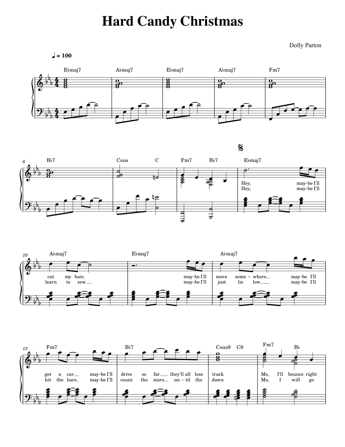 Hard Candy Christmas Piano Sheet Music Page 1 Free PDF
