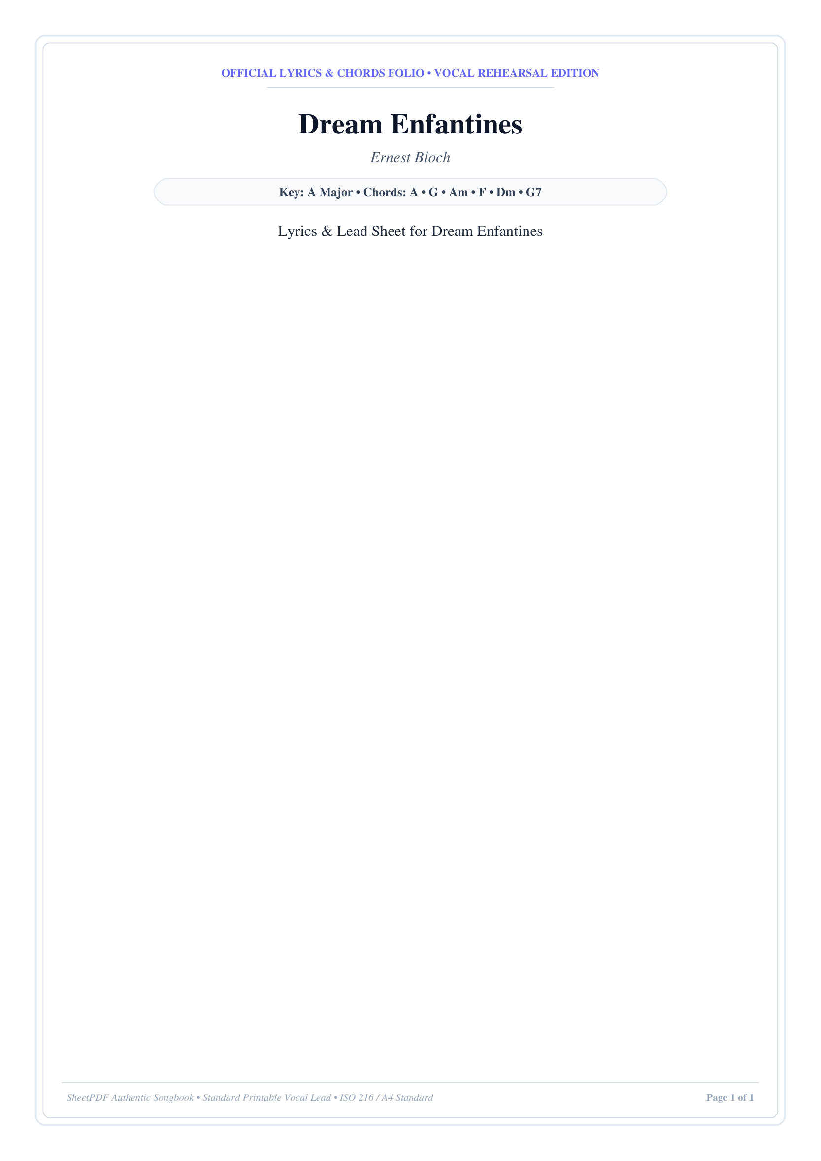Dream Enfantines Piano Sheet Music Page 1 Free PDF
