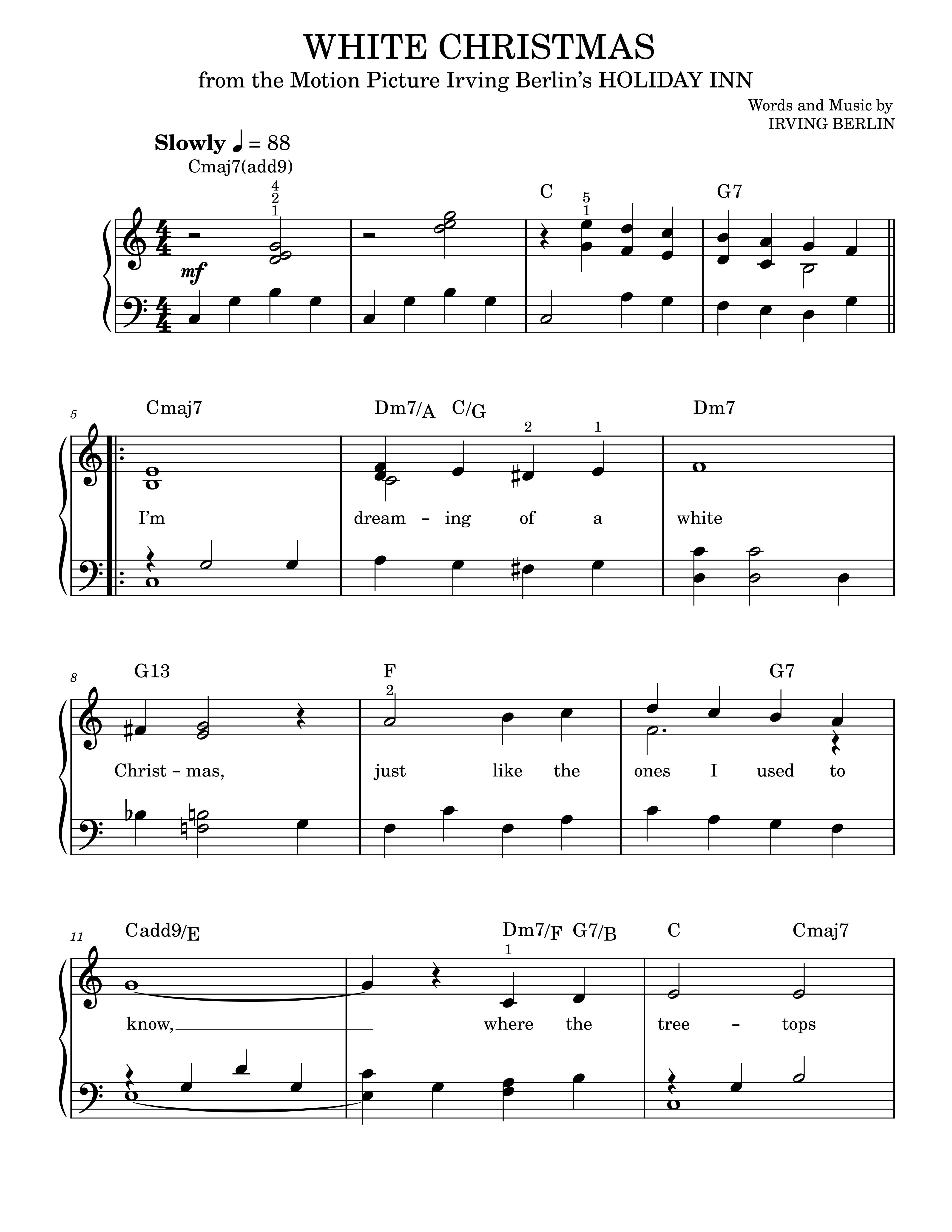 White Christmas Piano Sheet Music Page 1 Free PDF