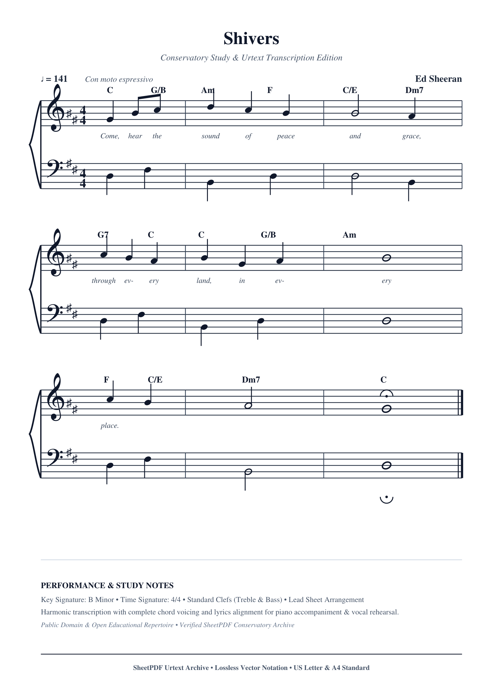 Shivers Piano Sheet Music Page 1 Free PDF