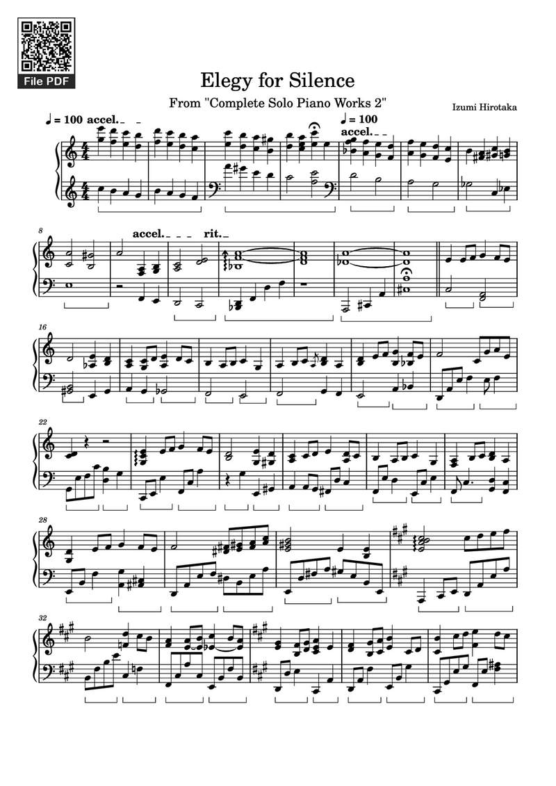 Elegy for Piano Piano Sheet Music Page 1 Free PDF