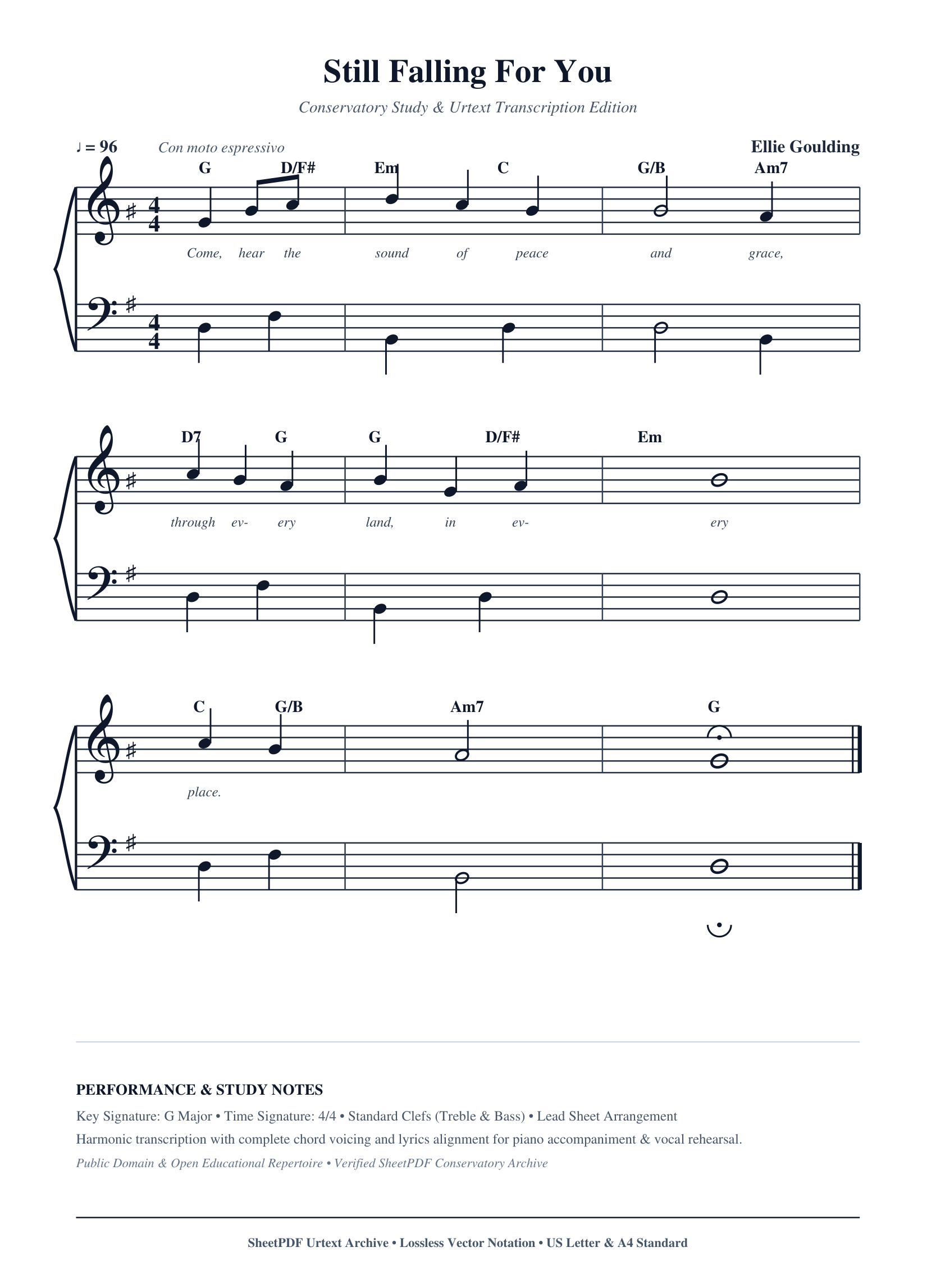 Still Falling For You Piano Sheet Music Page 1 Free PDF