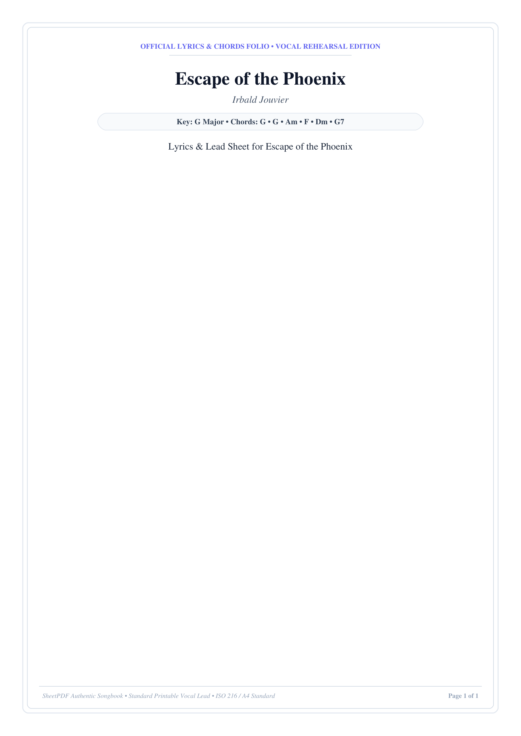 Escape of the Phoenix Piano Sheet Music Page 1 Free PDF