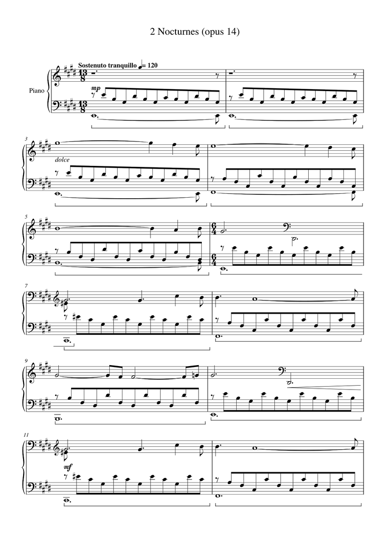 Étude Op. 10, No. 3 in E Major (Tristesse) Piano Sheet Music Score Preview