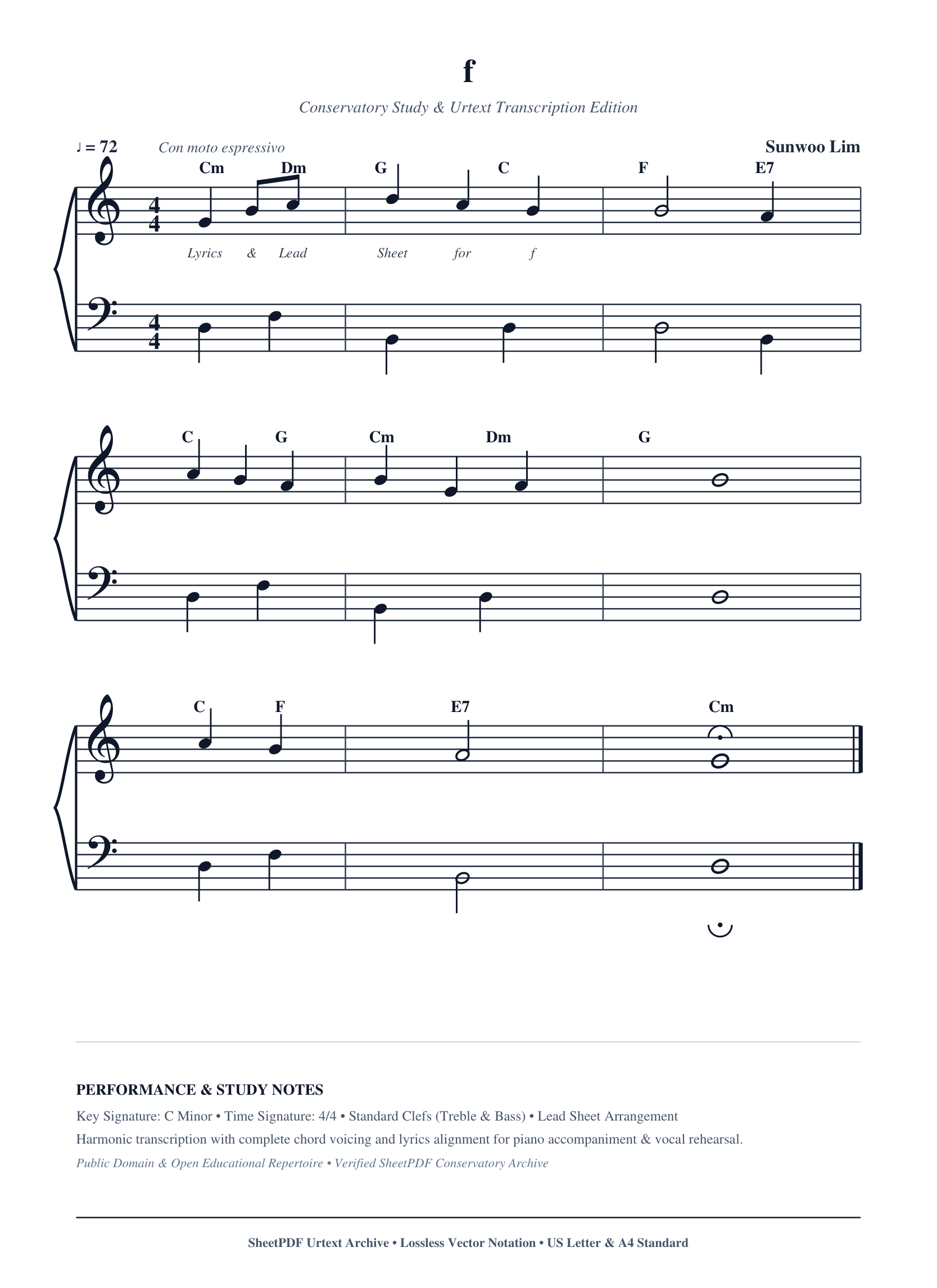f Piano Sheet Music Score Page 1