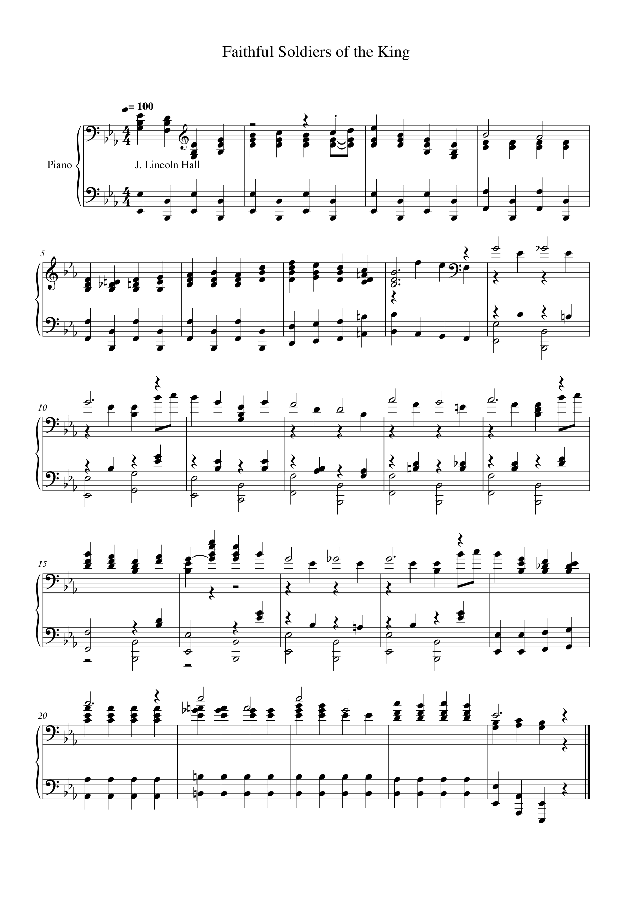 Faithful Soldiers of the King Piano Sheet Music Page 1 Free PDF