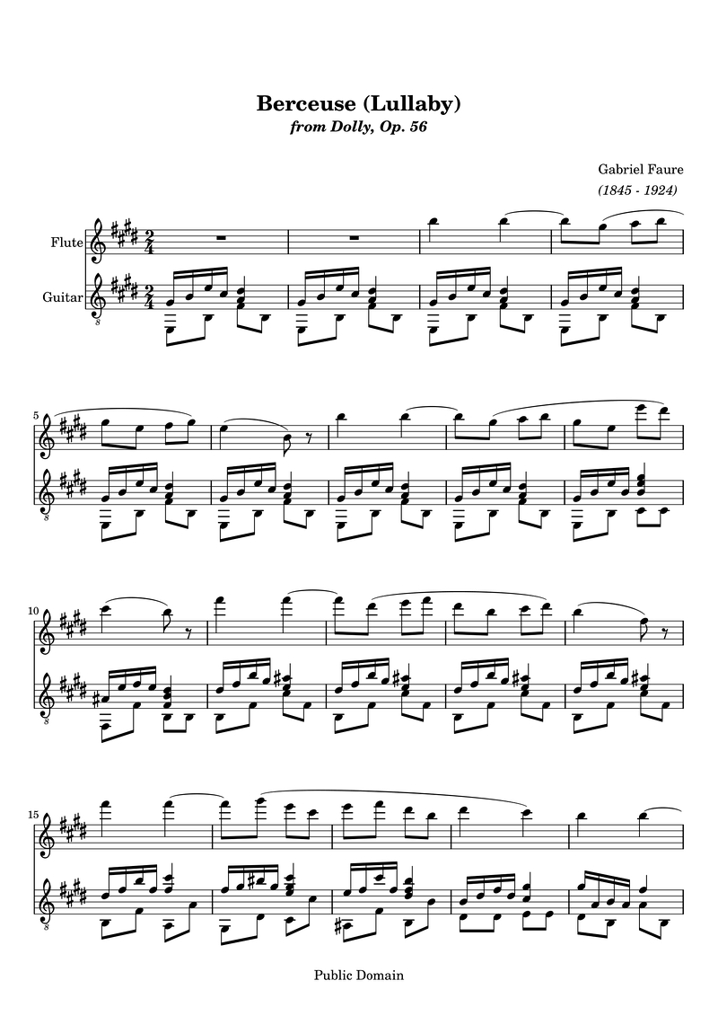 Faure Dolly Berceuse Piano Sheet Music Page 1 Free PDF