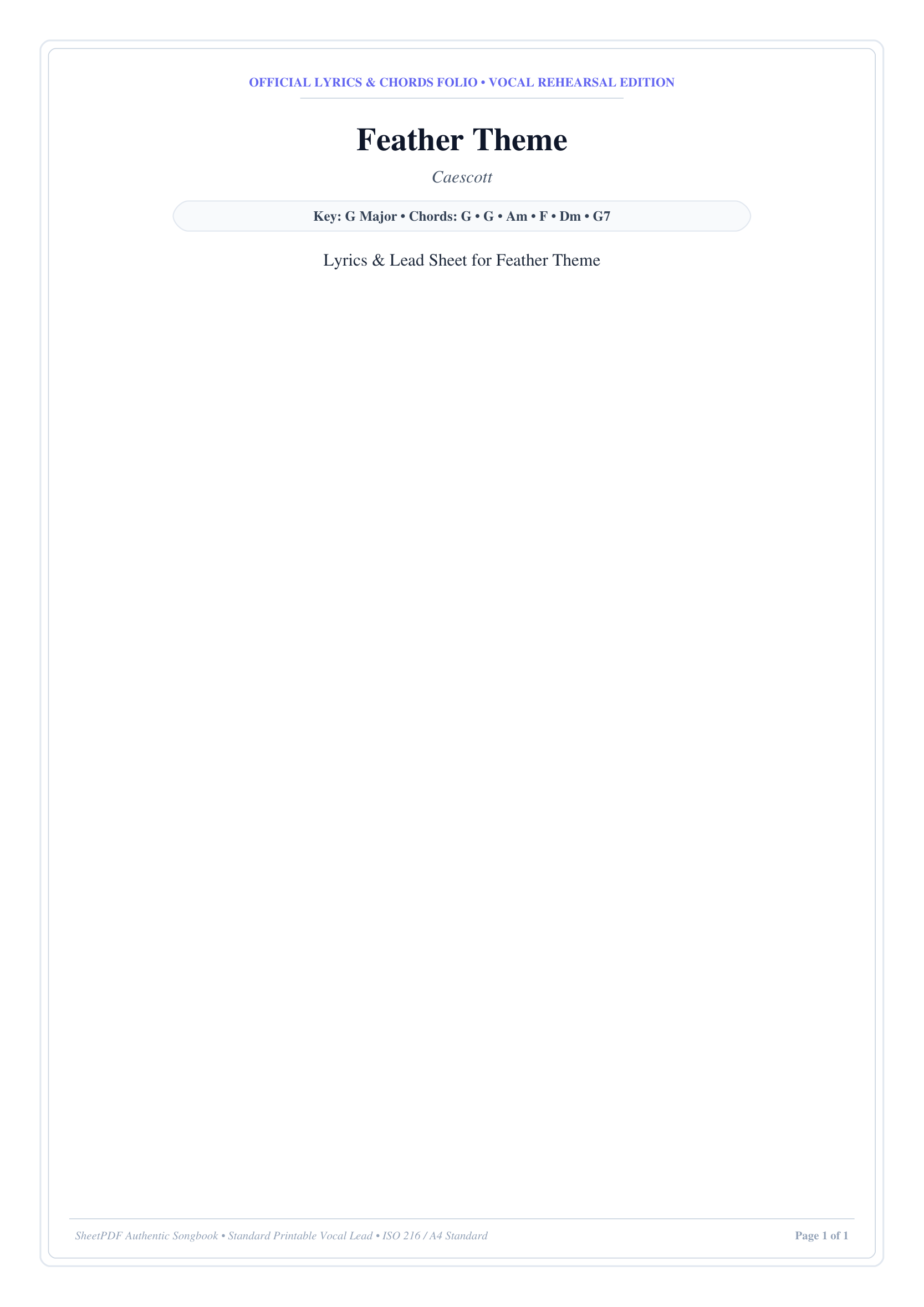 Feather Theme Piano Sheet Music Page 1 Free PDF