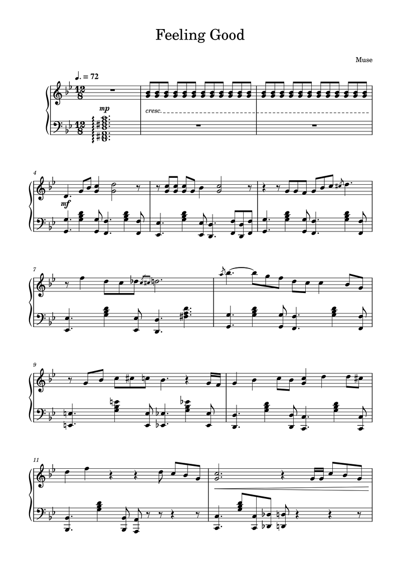 Feeling Good Piano Sheet Music Page 1 Free PDF