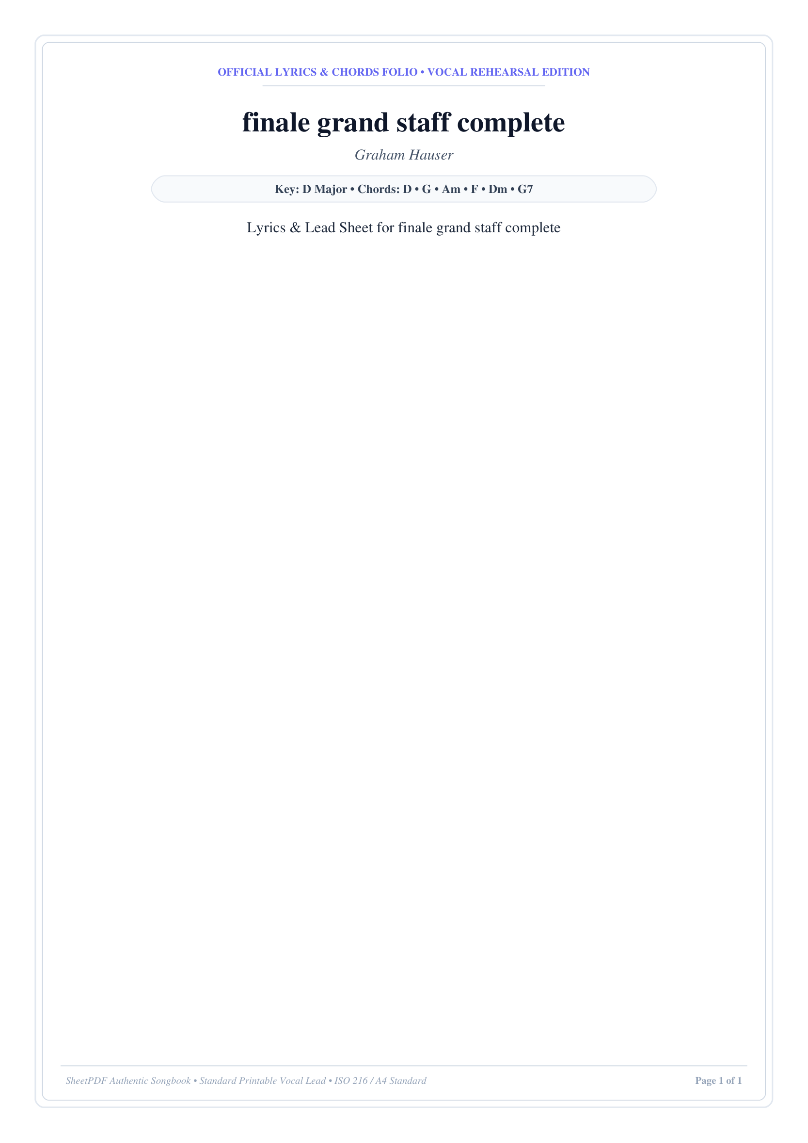 finale grand staff complete Piano Sheet Music Page 1 Free PDF