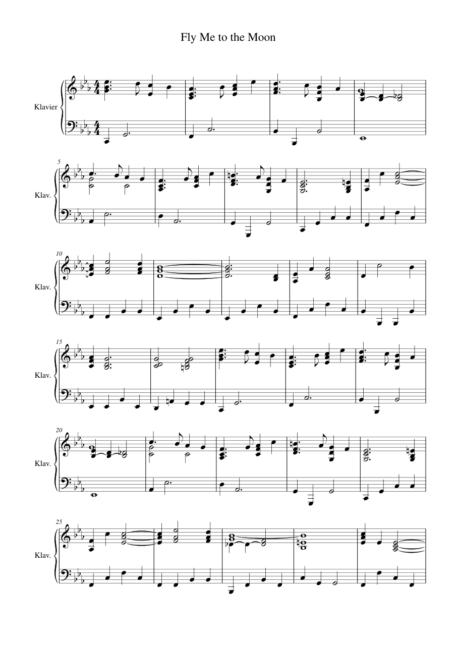 Fly Me to the Moon Lyrics & Chords Folio