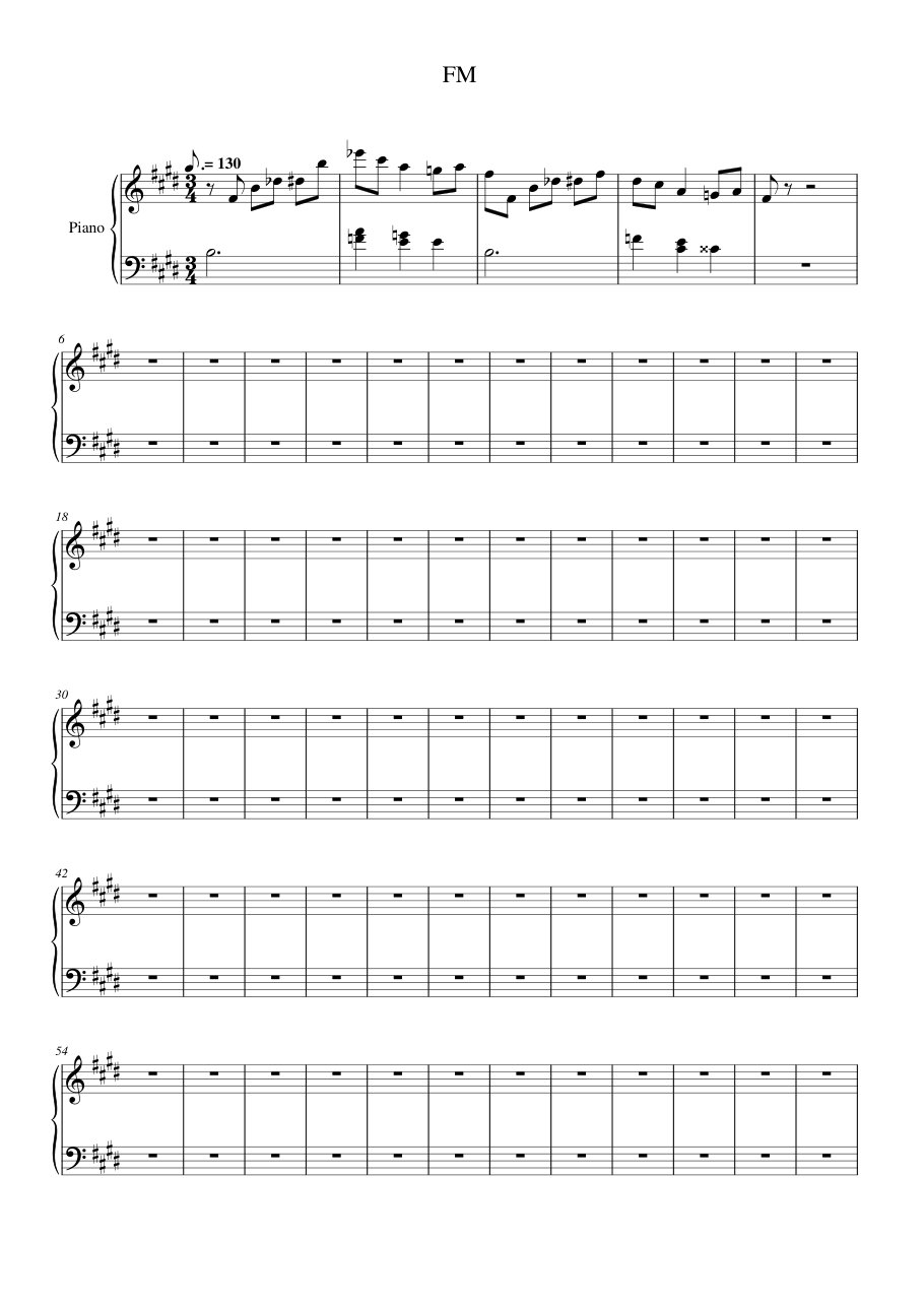 FM Piano Sheet Music Page 1 Free PDF