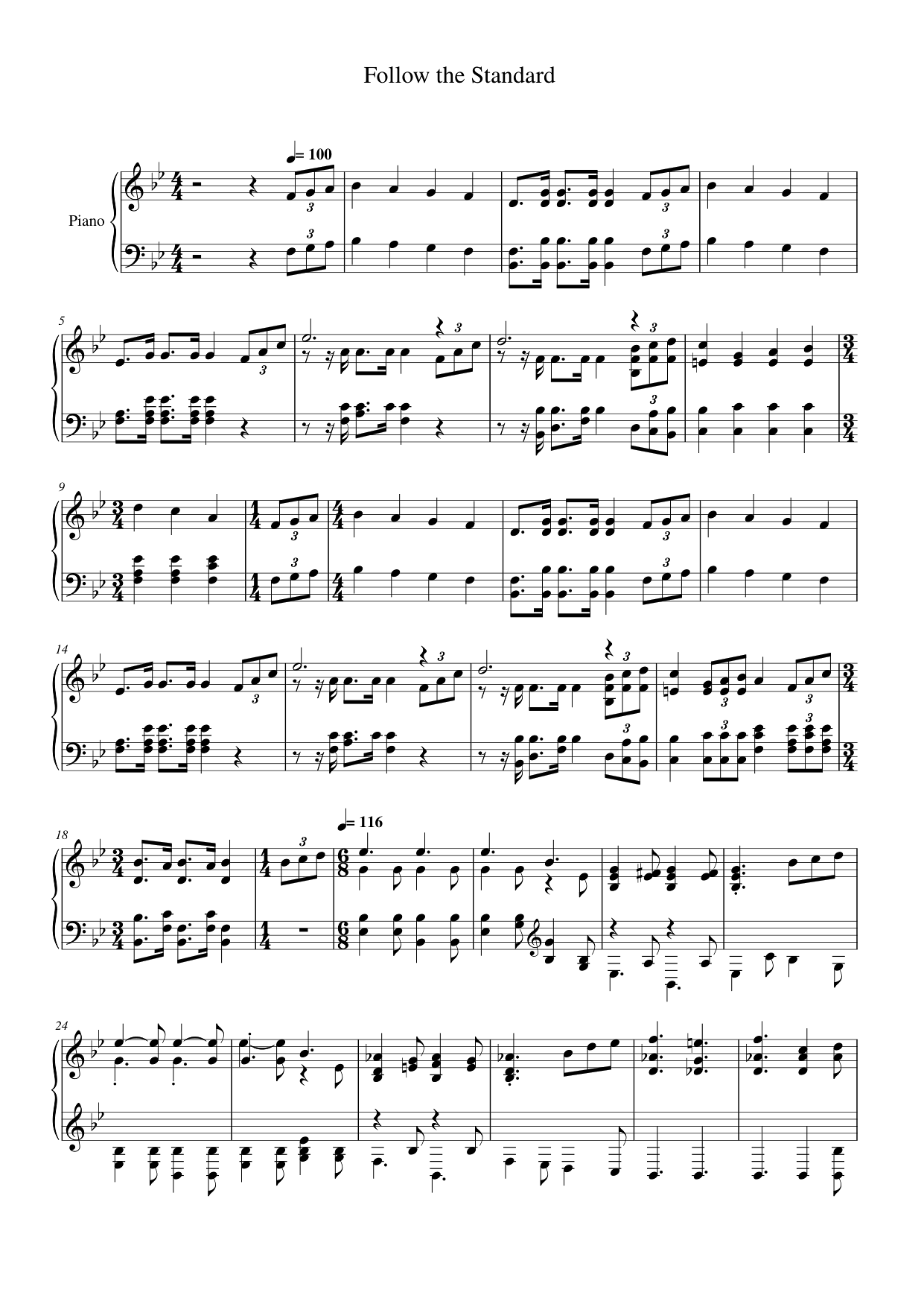 Follow the Standard Lyrics & Chords Folio