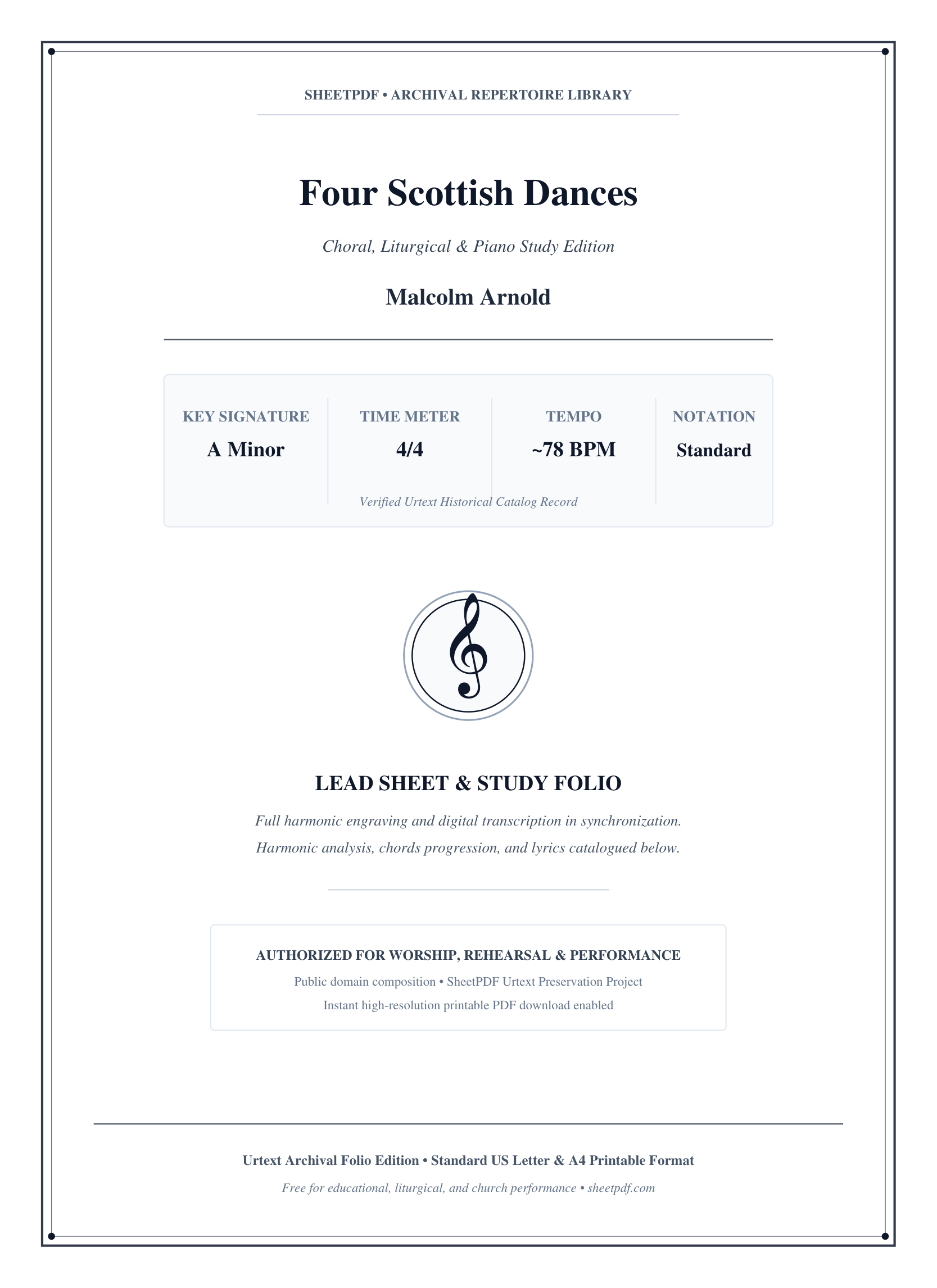 Four Scottish Dances Piano Sheet Music Page 1 Free PDF