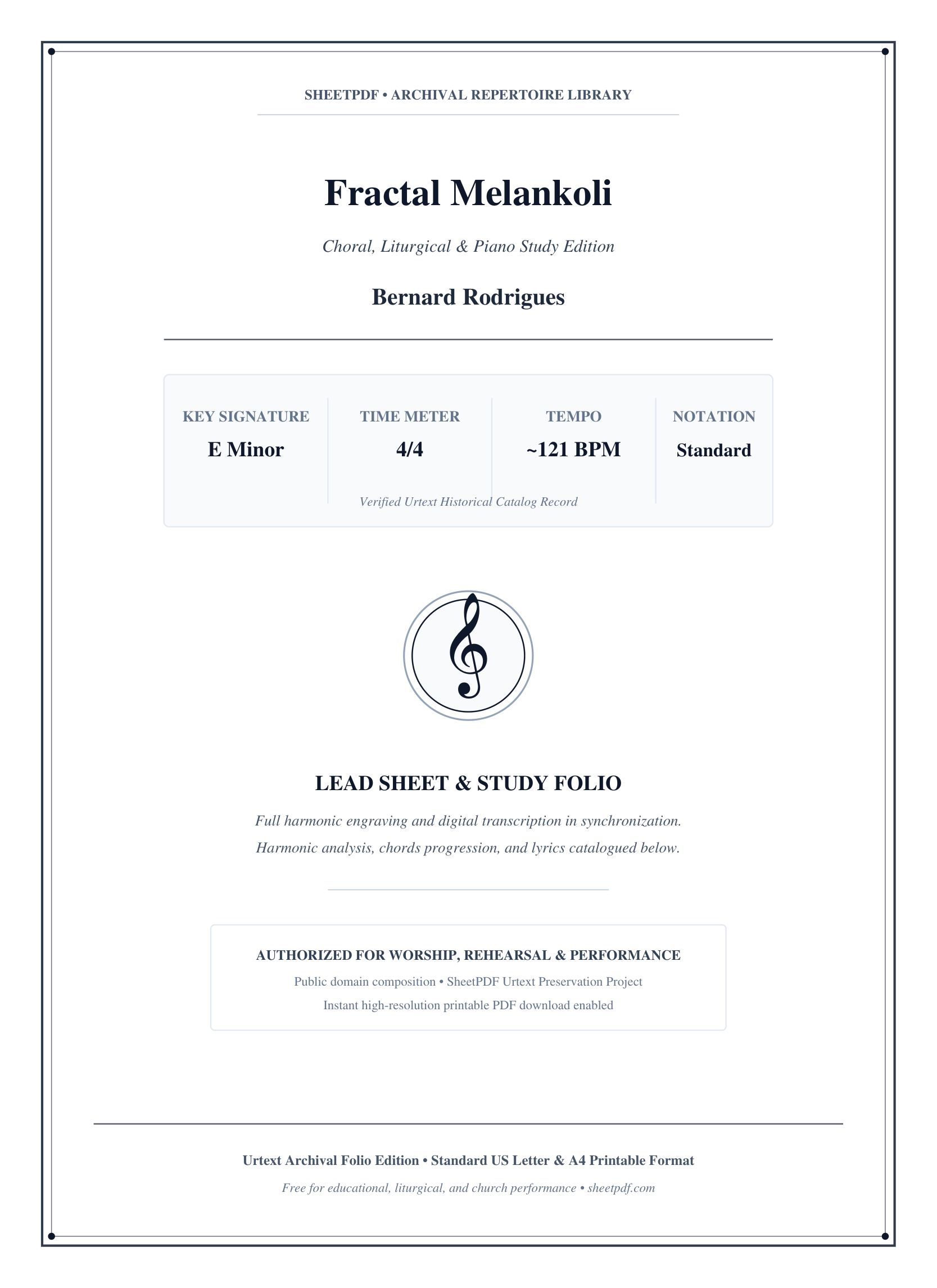 Fractal Melankoli Piano Sheet Music Page 1 Free PDF