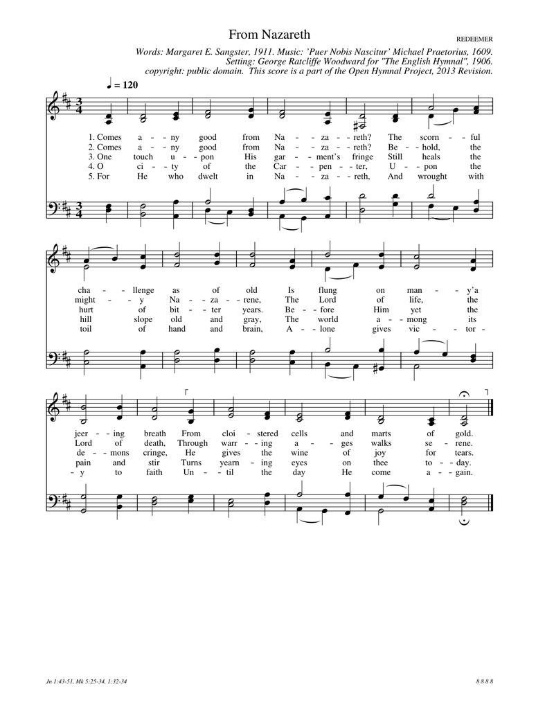 From Nazareth Piano Sheet Music Score Page 1